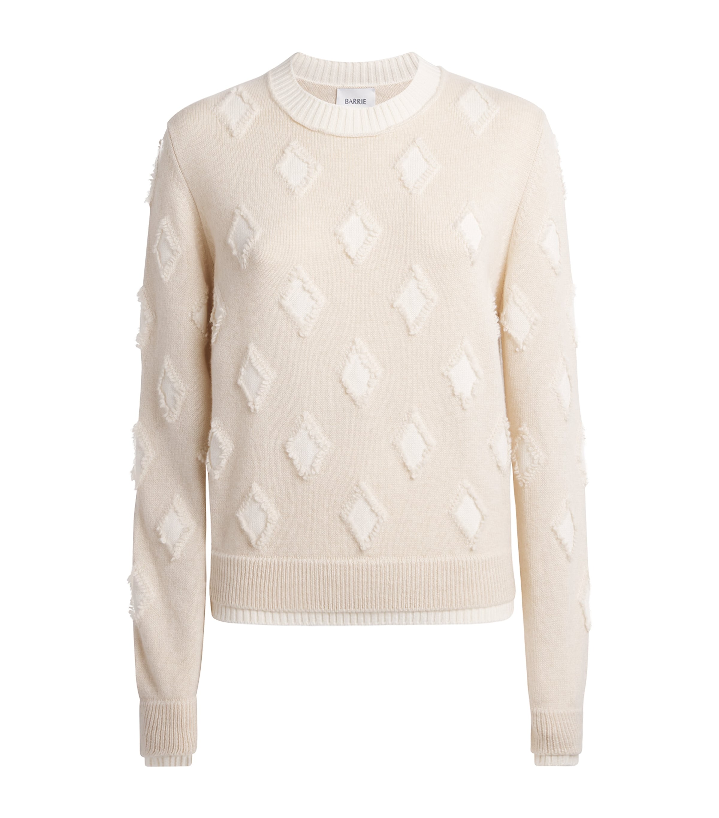 Barrie Womens Cashmere Argyle Sweater Canvas/ice Whte Image 1