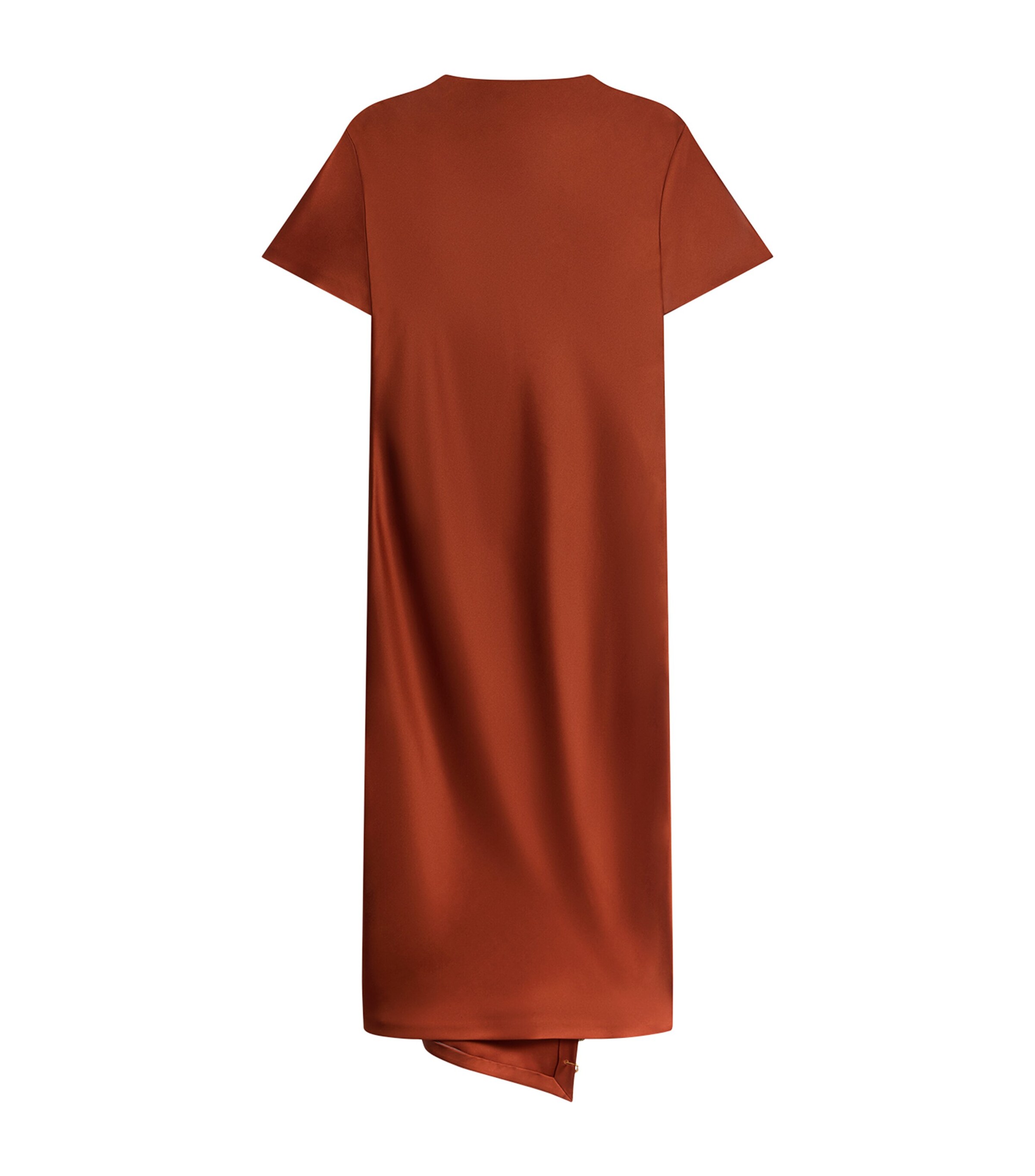Schiaparelli Womens Silk Scarf Midi Dress Rust Image 6