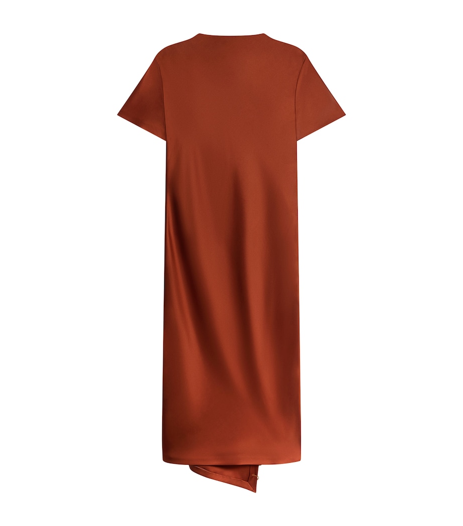 Schiaparelli Womens Silk Scarf Midi Dress Rust Image 6
