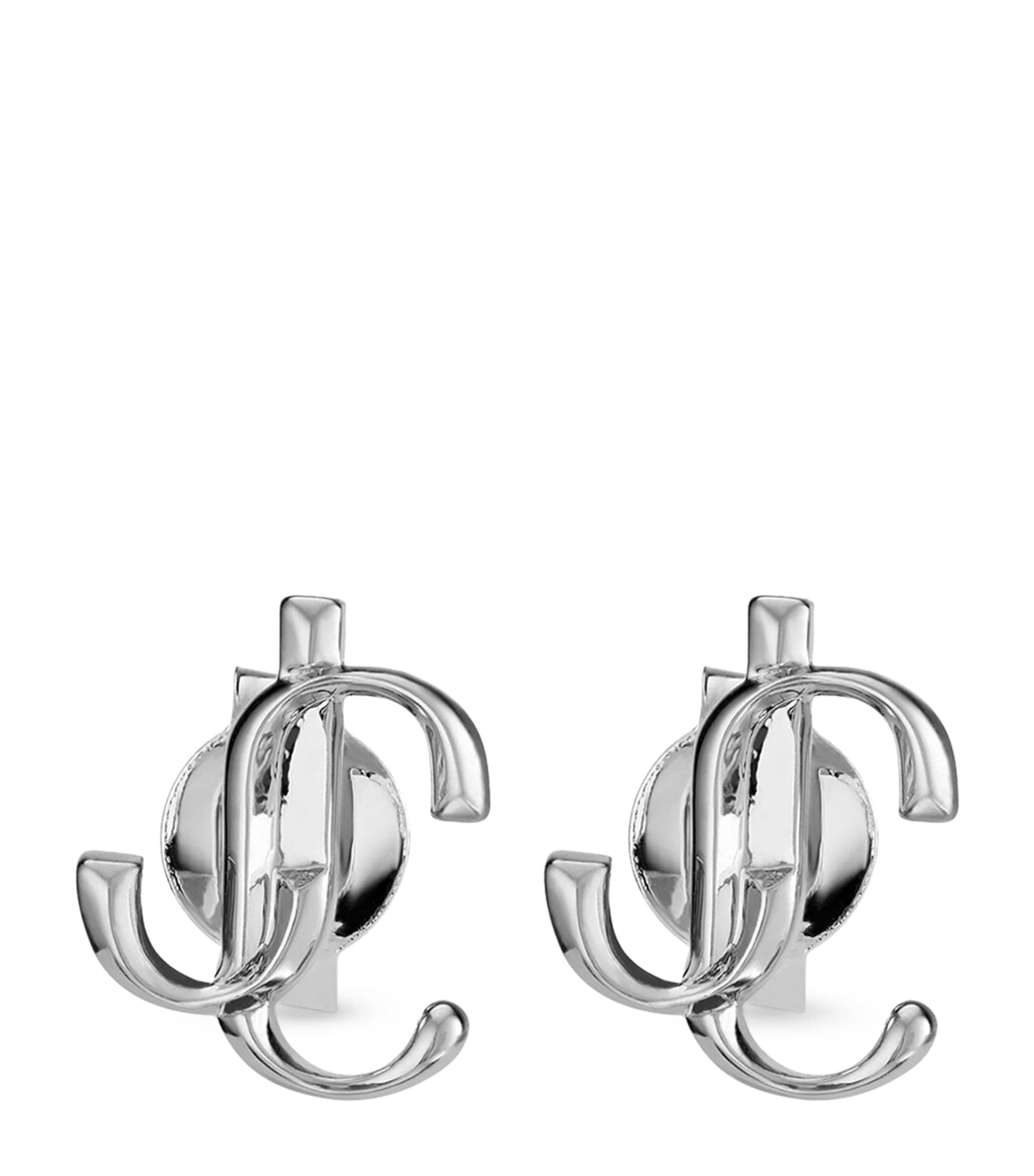 Jimmy Choo Monogram Stud Earrings Silver Image 1