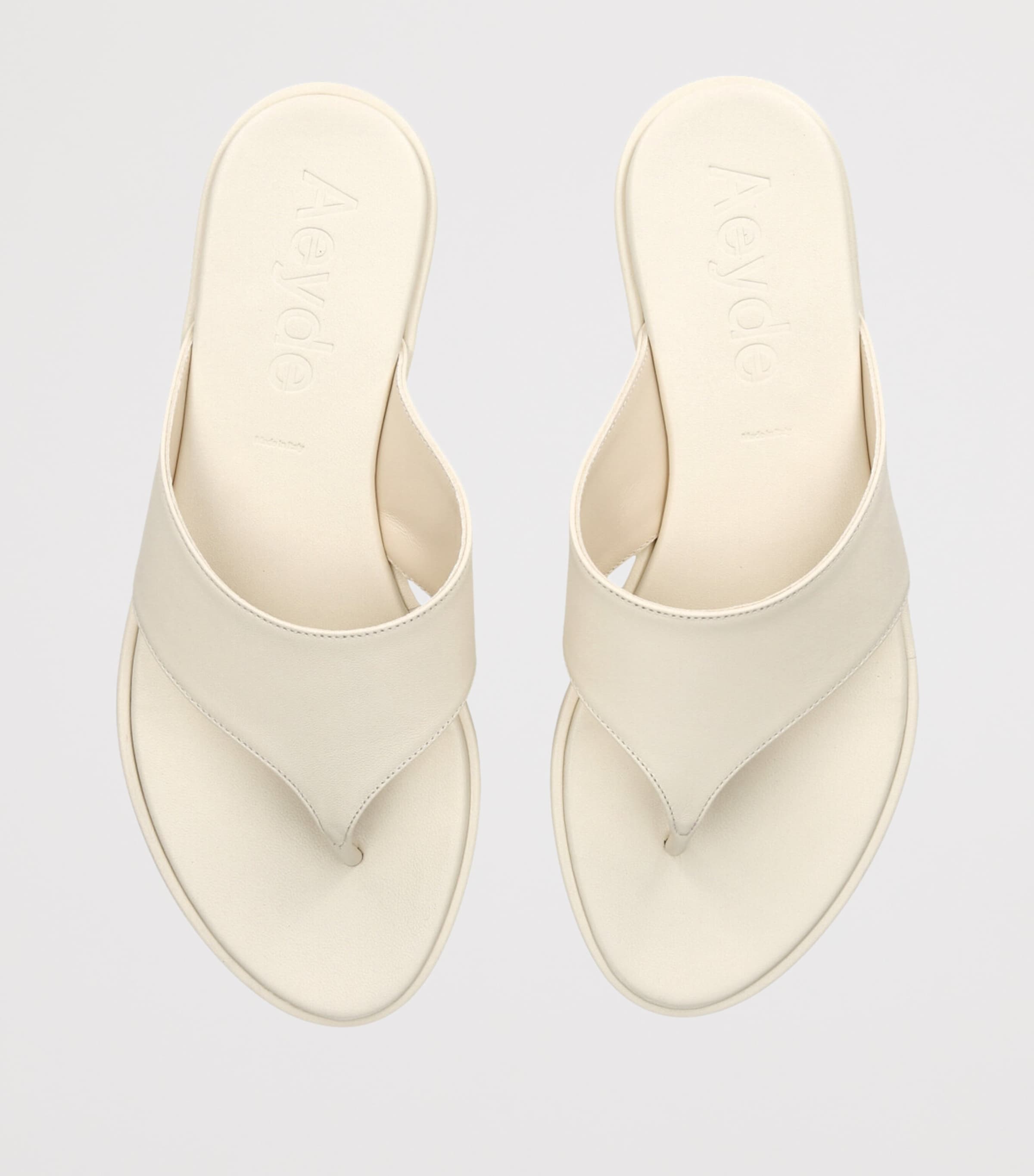 Leather Amaya Flip Flops CREAM Image 4