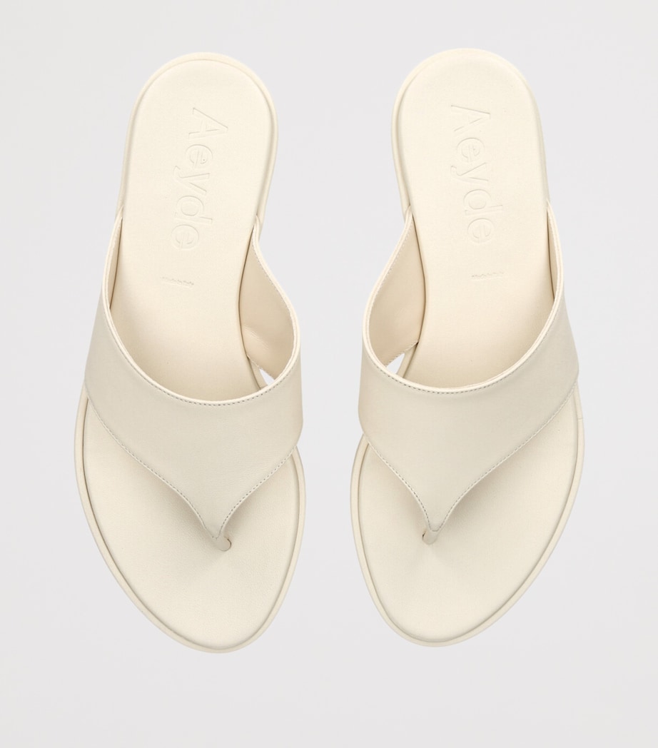 Leather Amaya Flip Flops CREAM Image 4