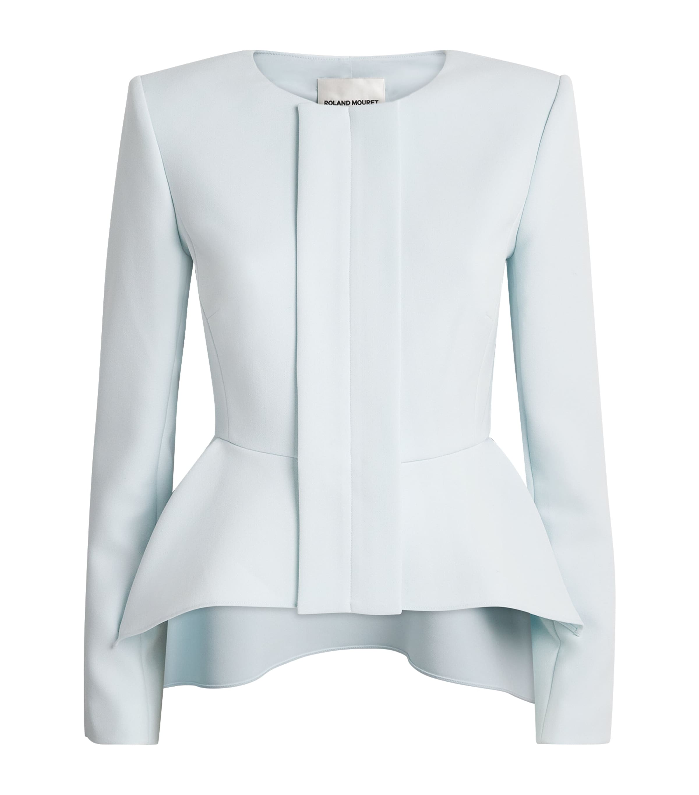 Roland Mouret Womens Crepe Peplum Jacket Aqua Blue Image 1