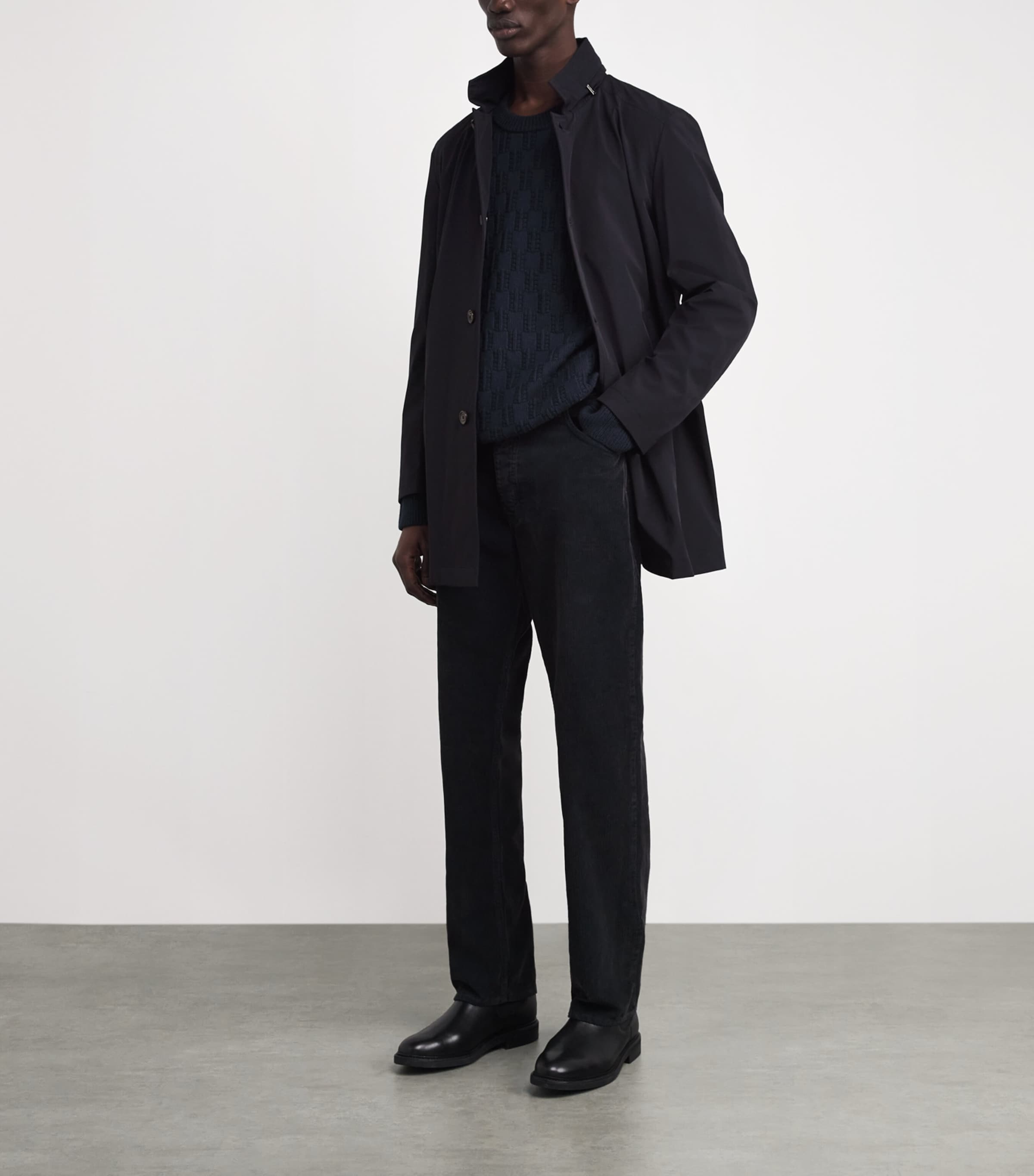 Water-Repellent Hektor-KN Overcoat DARK BLU U0402 Image 2