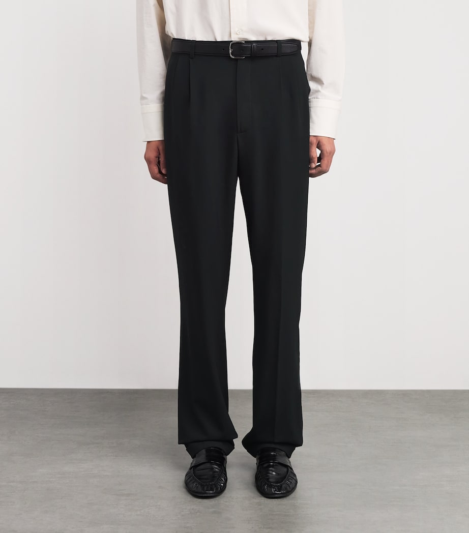 The Row Mens Tosca Wool Trousers Black Image 3