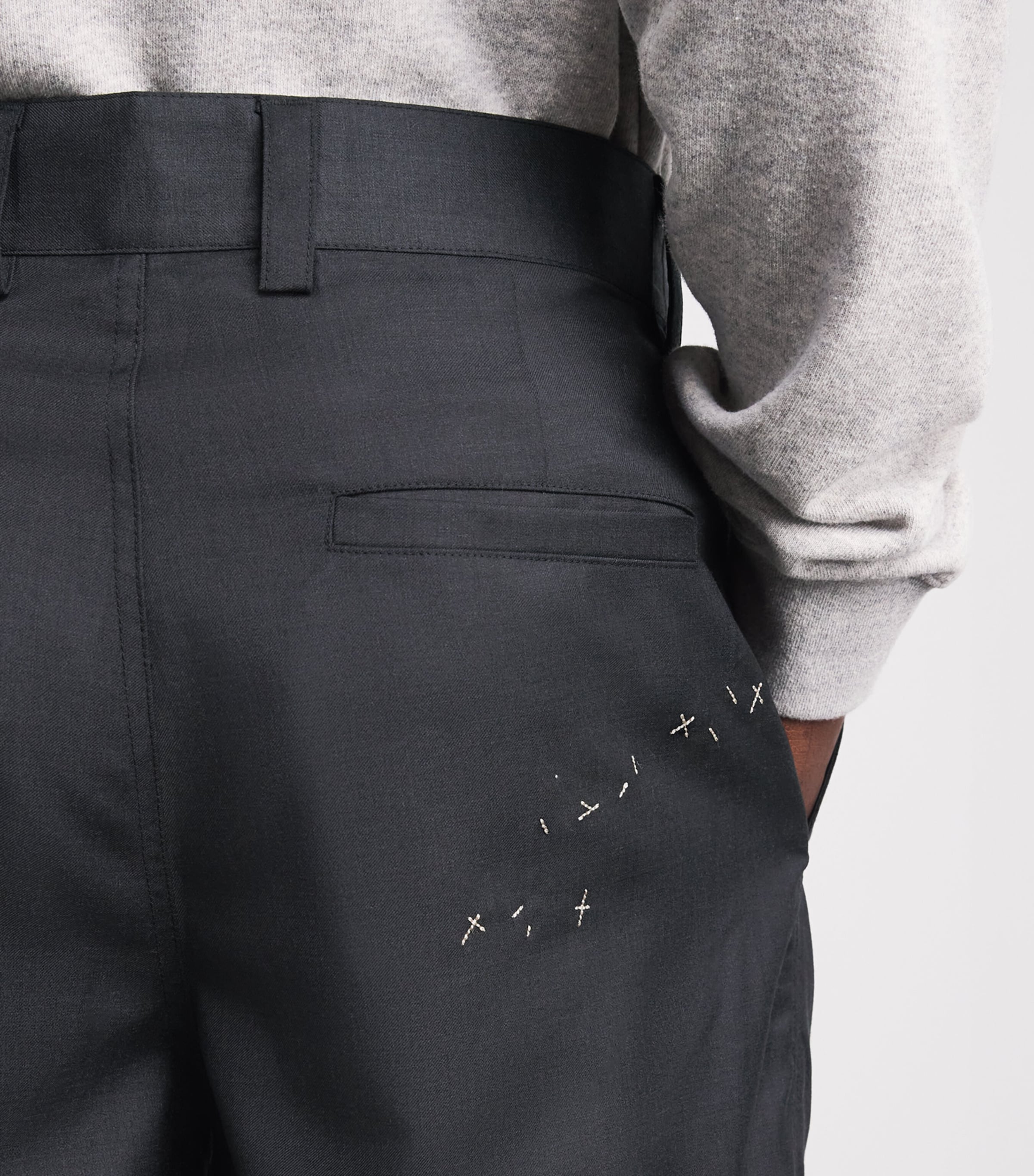 DOMREBEL Mens Virgin Wool Bully Trousers Grey Wool Image 3
