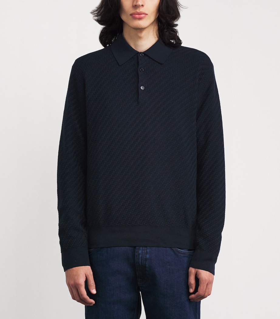 Brioni Mens Cotton-Silk-Cashmere Polo Shirt Image 4