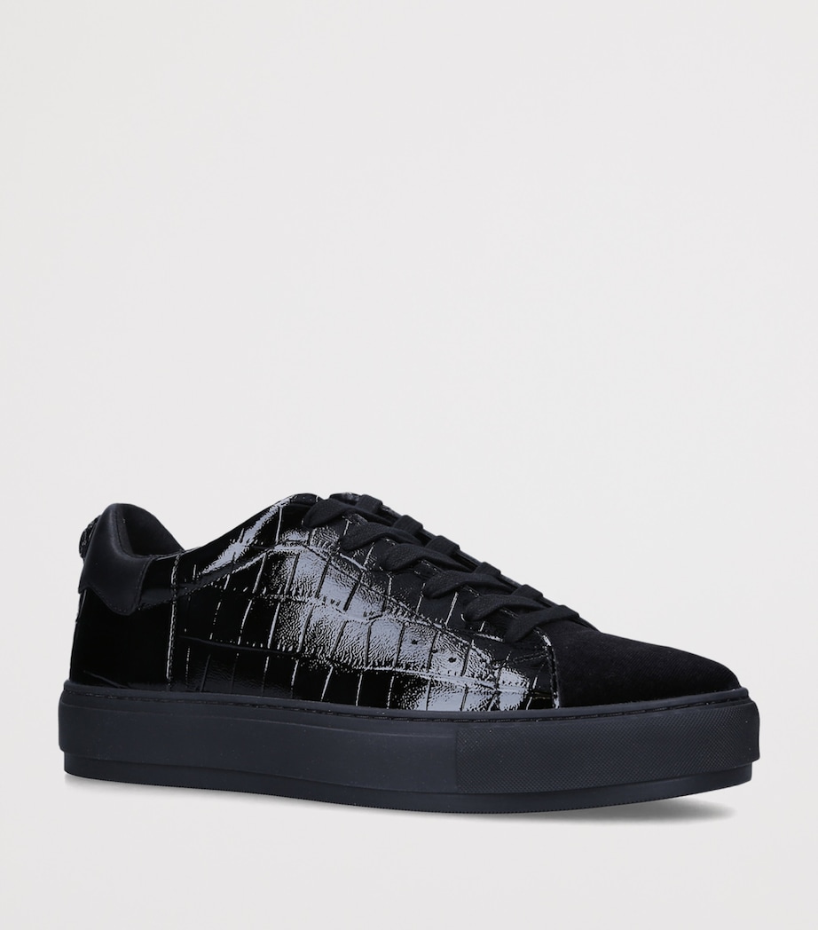 Kurt Geiger London Croc-Embossed Leather Laney Sneakers Black Image 2