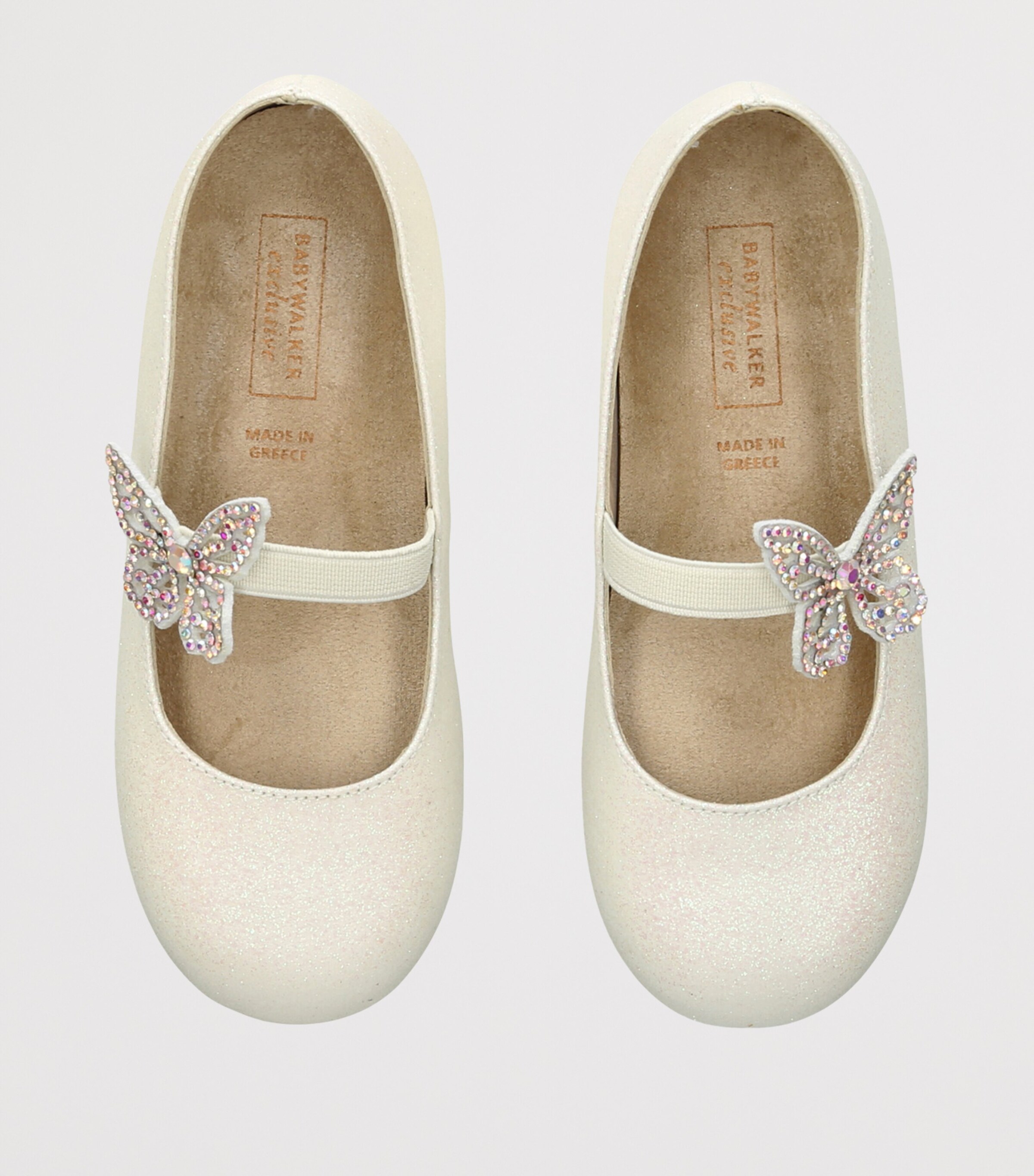 BabyWalker Sparkle Butterfly Ballet Flats White Image 3