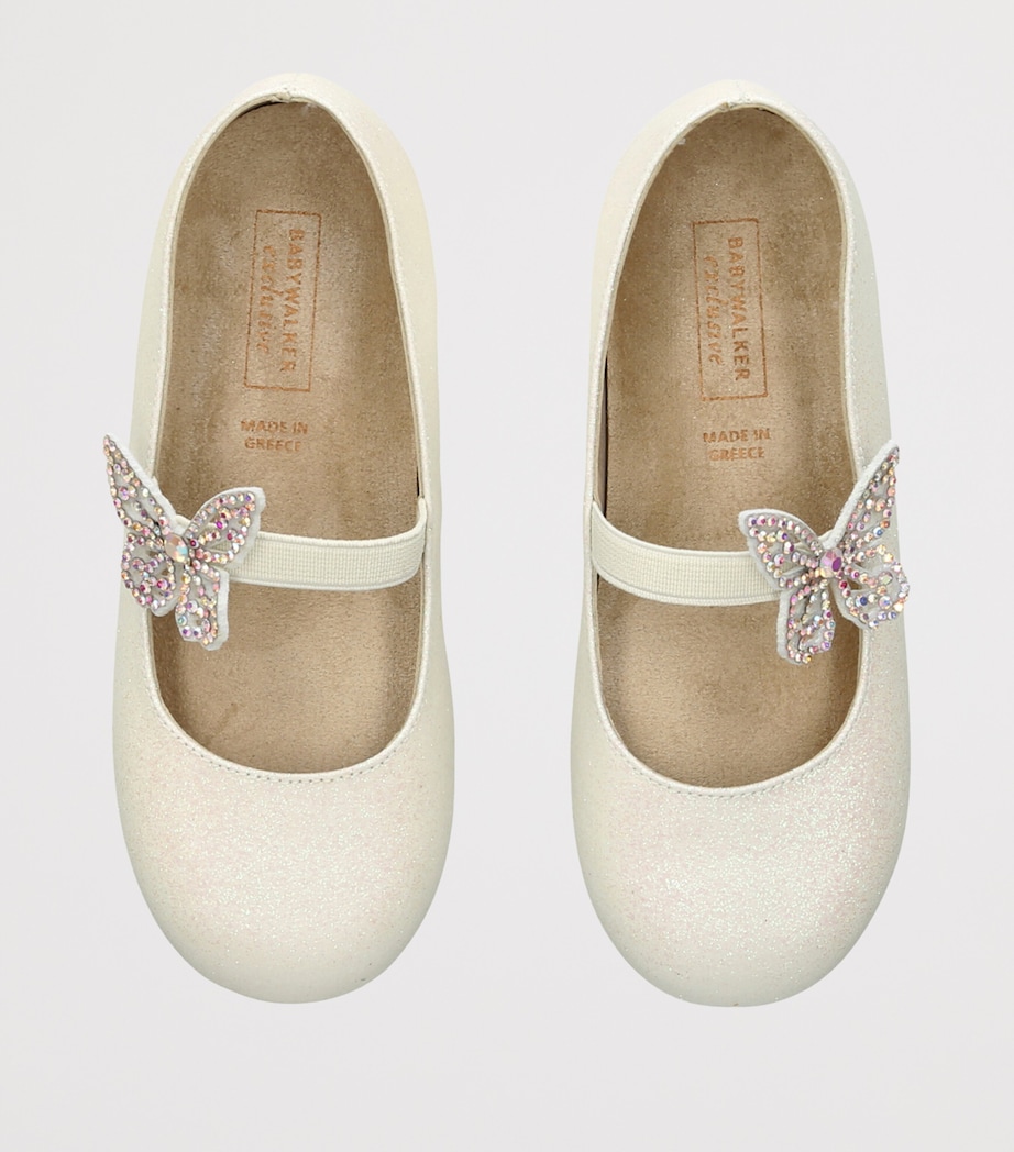 BabyWalker Sparkle Butterfly Ballet Flats White Image 3