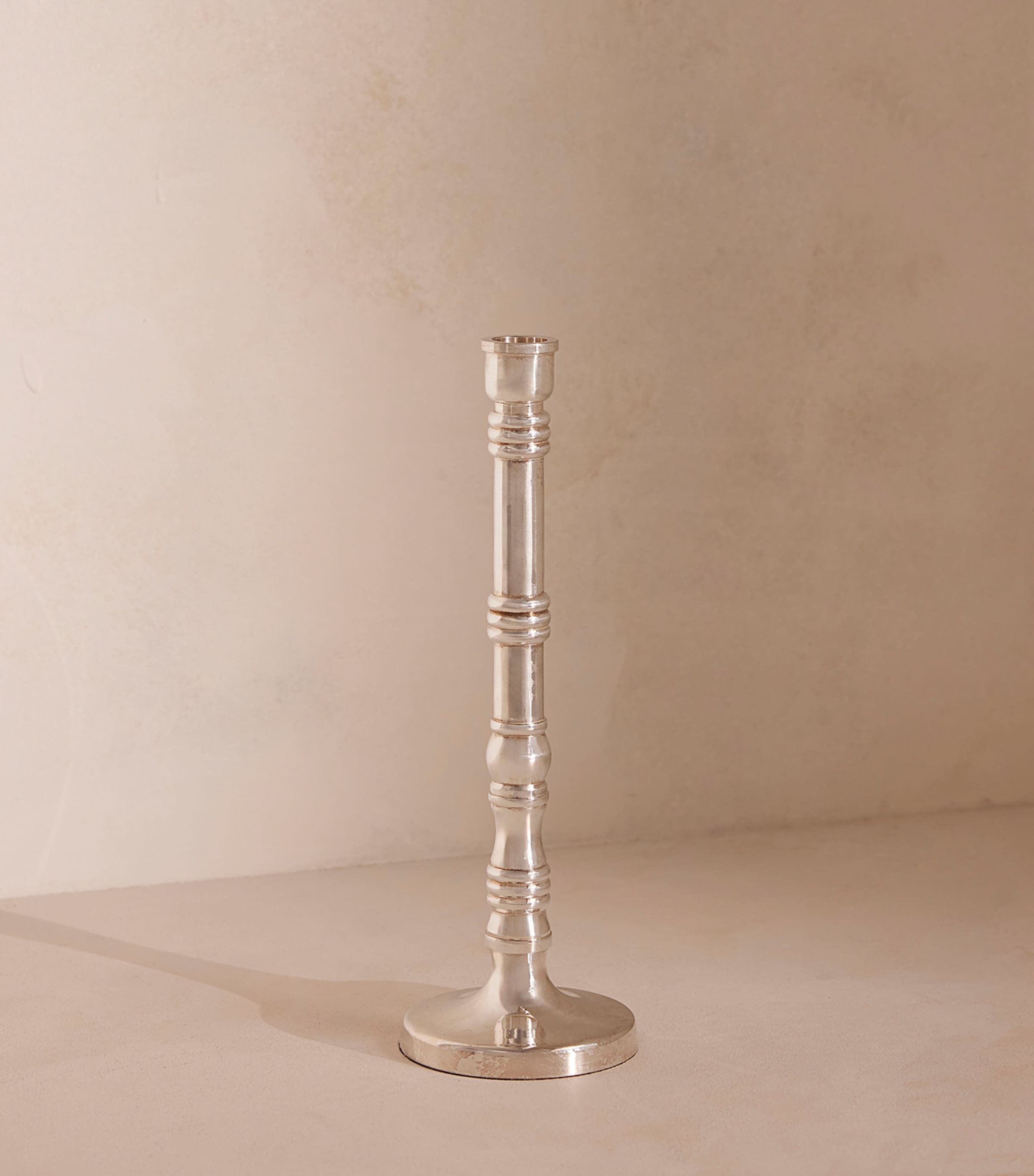 Medium Silver-Plated Stiden Candlestick (27cm) NO COLOUR Image 2