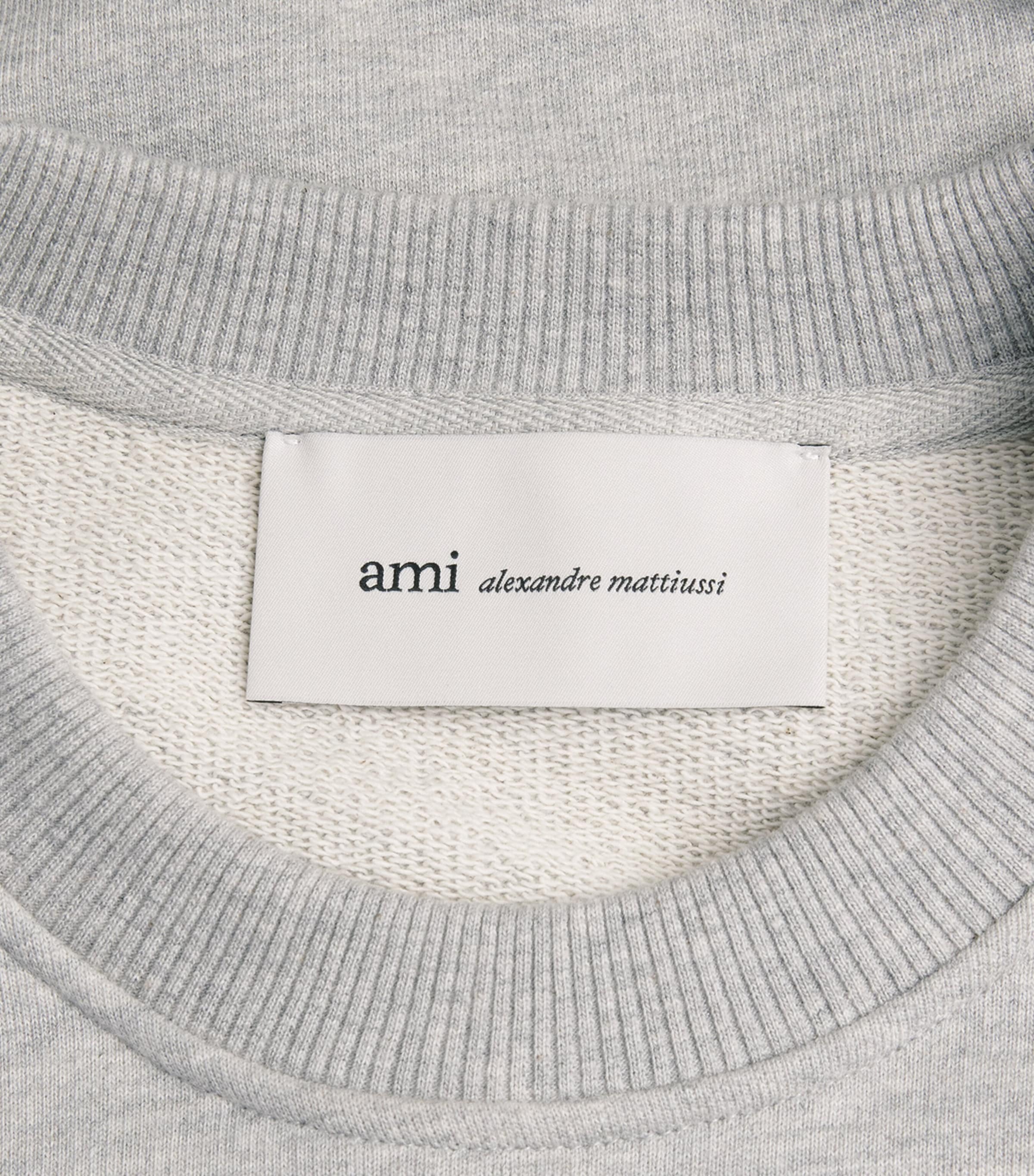 AMI Paris Blue Cotton Crochet Logo Sweatshirt | Harrods US