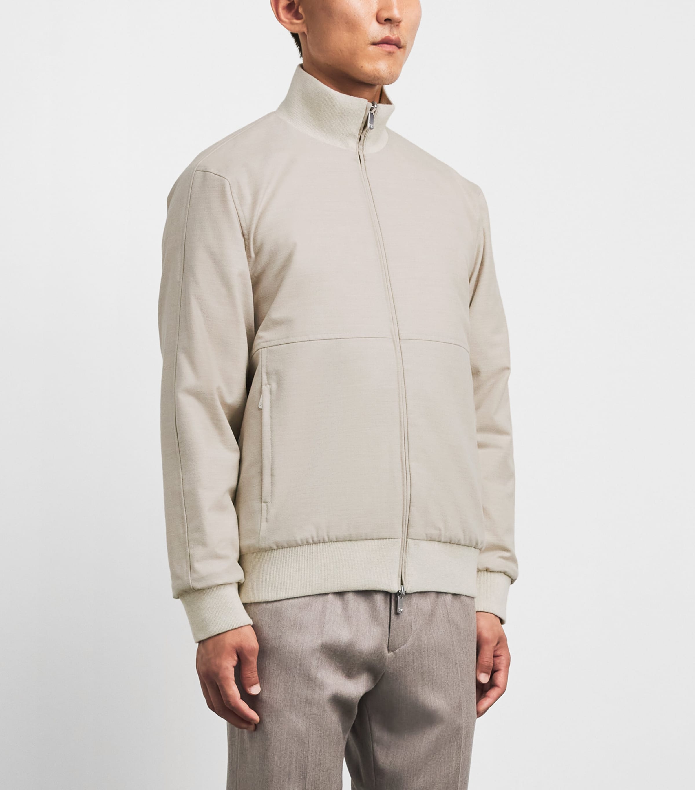 Marco Pescarolo Womens Cashmere-Blend Reversible Bomber Jacket Beige Image 4