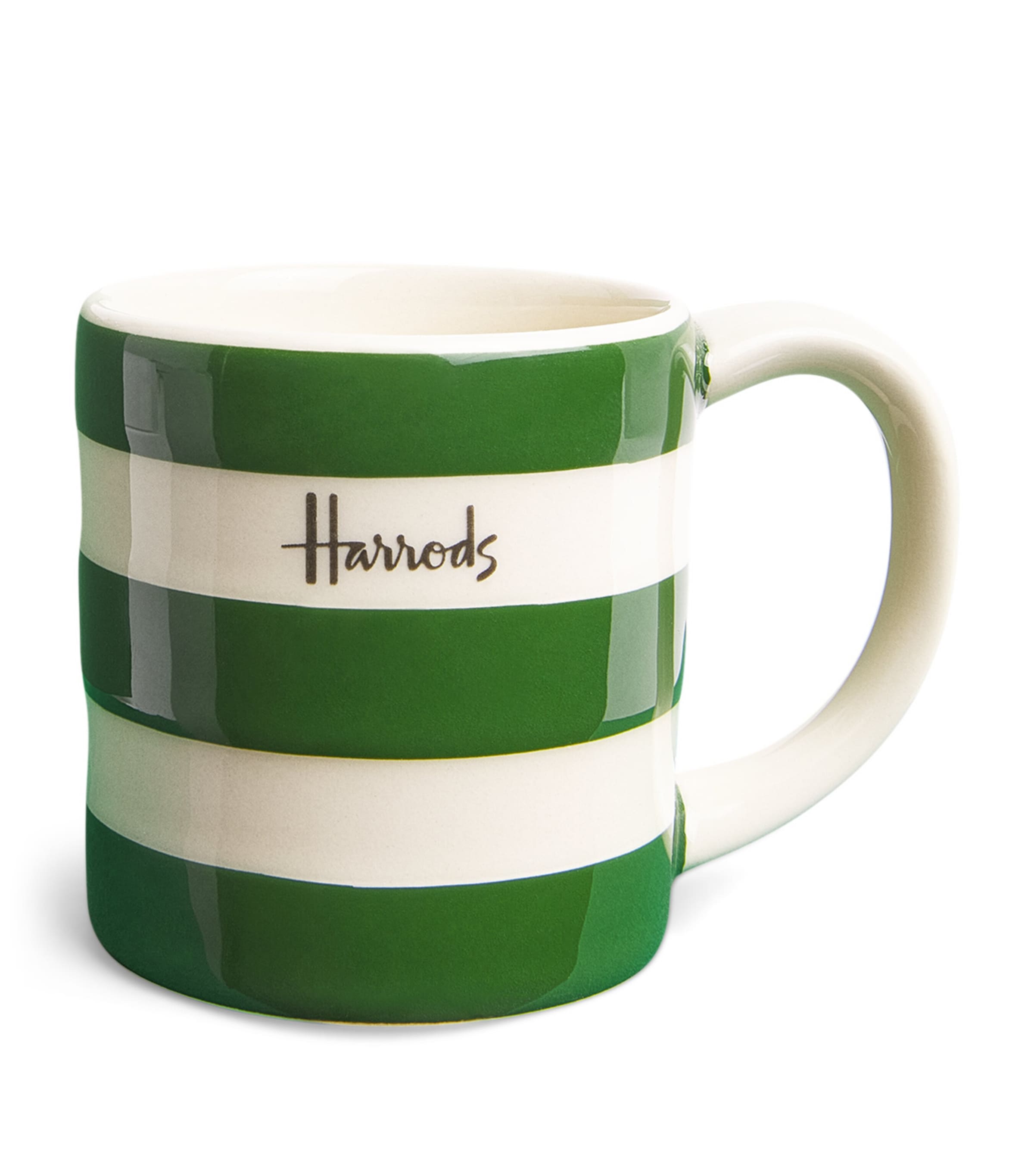Harrods Ceramic Cornish Stripe Espresso Cup In Green