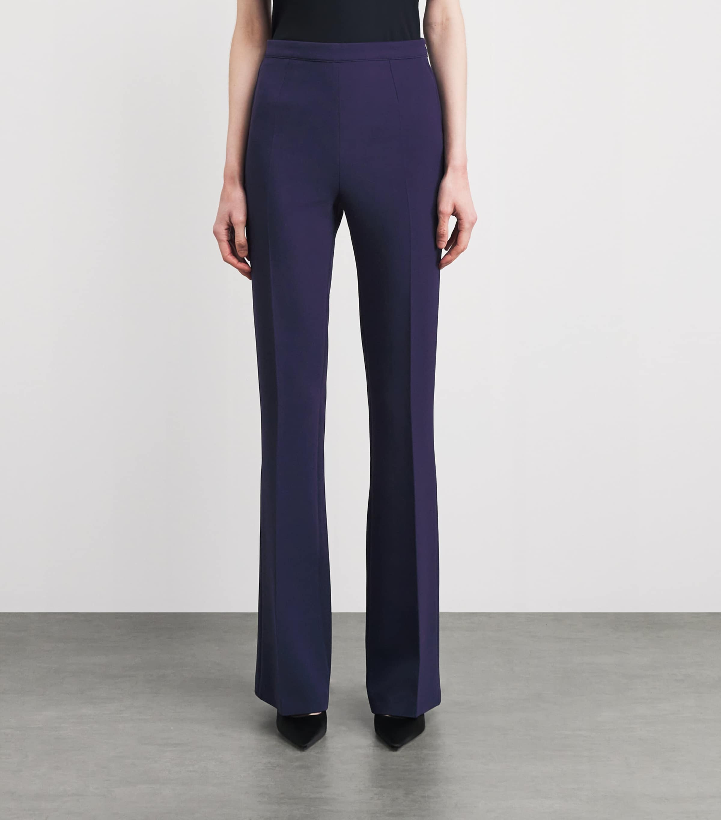 Safiyaa Womens Crepe Flared Tailored Trousers Azurite Image 4