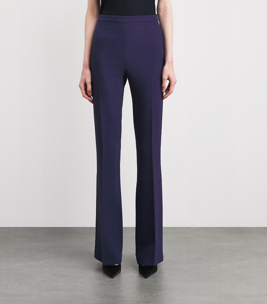 Safiyaa Womens Crepe Flared Tailored Trousers Azurite Image 4
