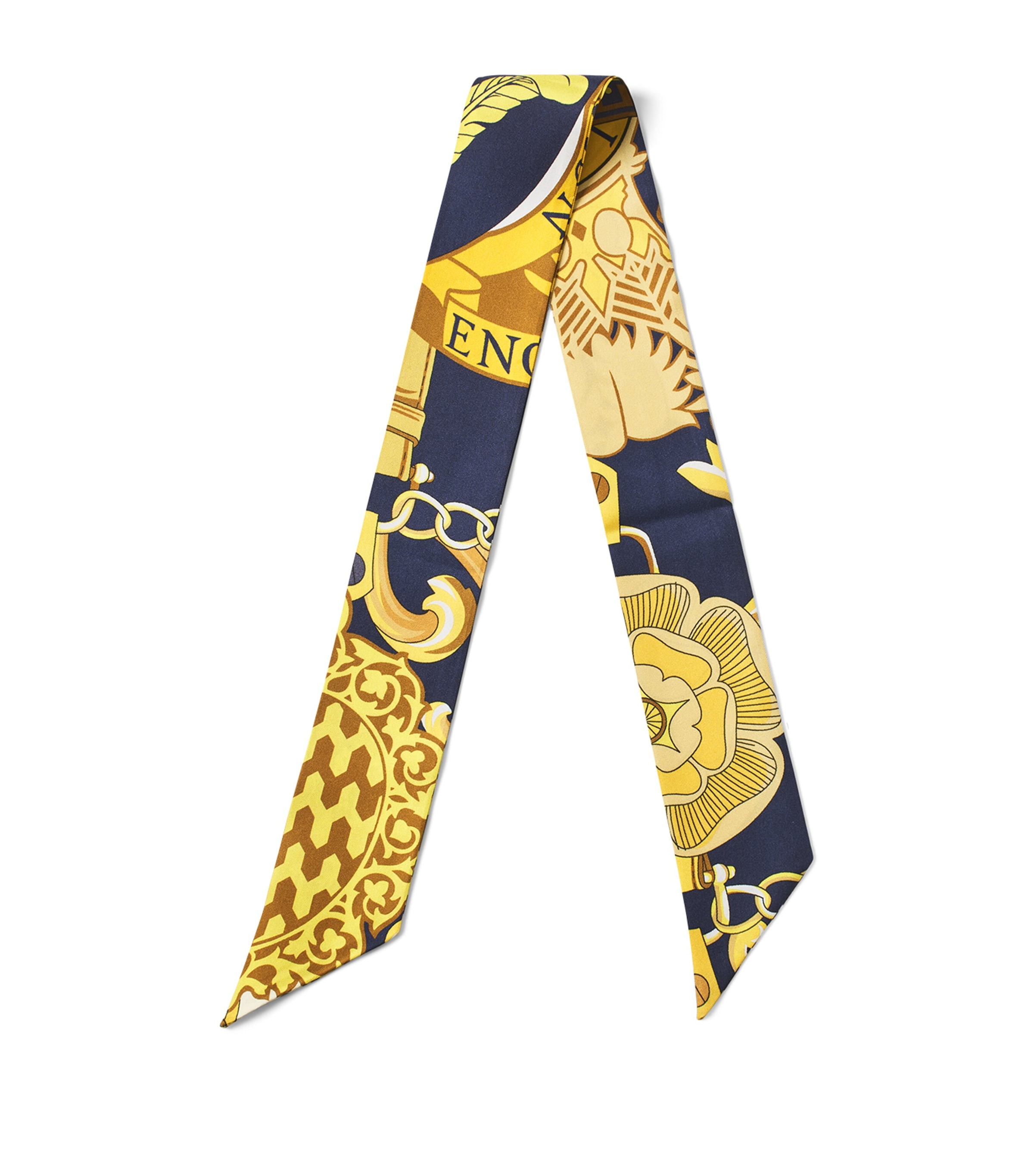 Silk Shield Skinny Scarf NAVY Image 1