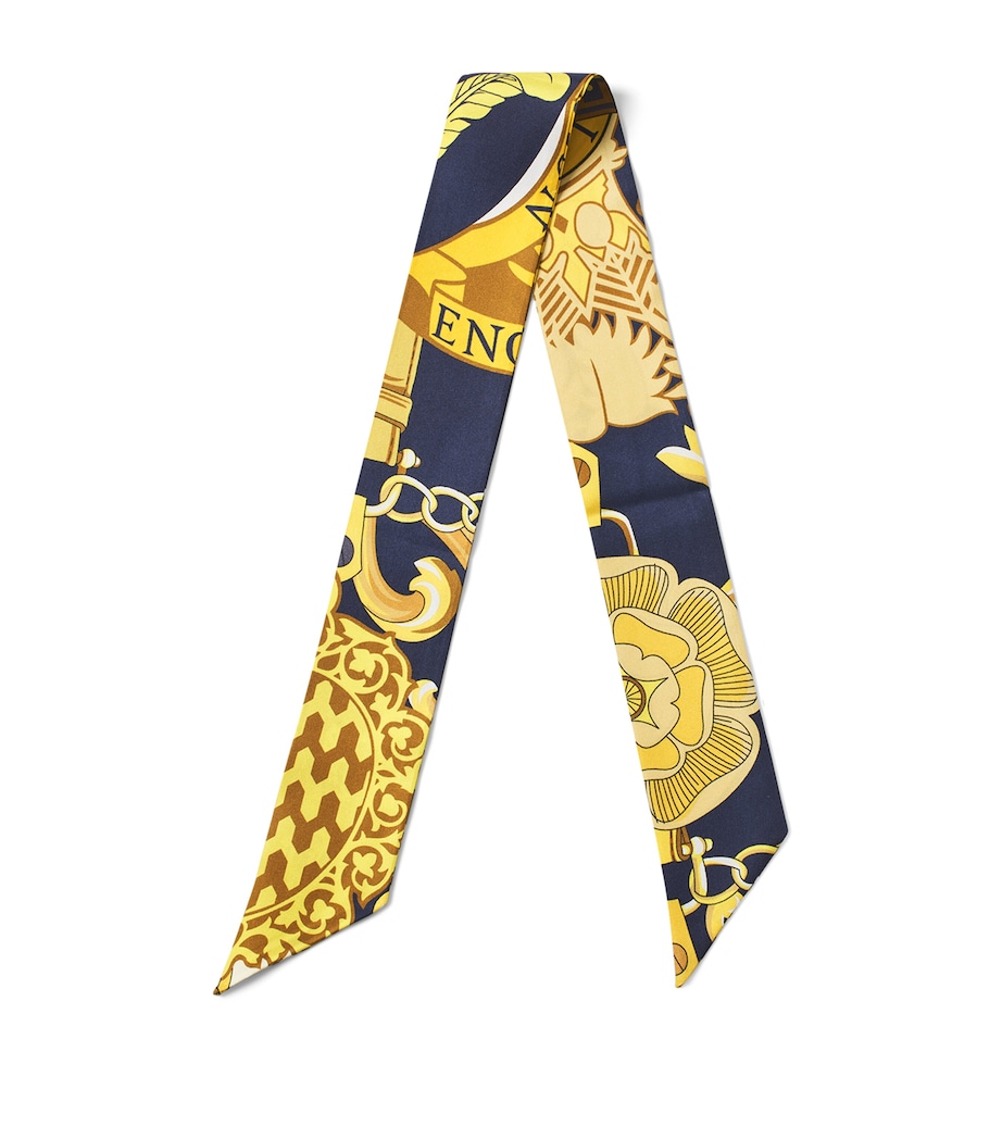 Silk Shield Skinny Scarf NAVY Image 1