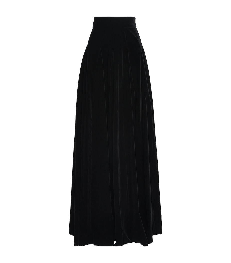 Velvet Maxi Skirt BLACK Image 1