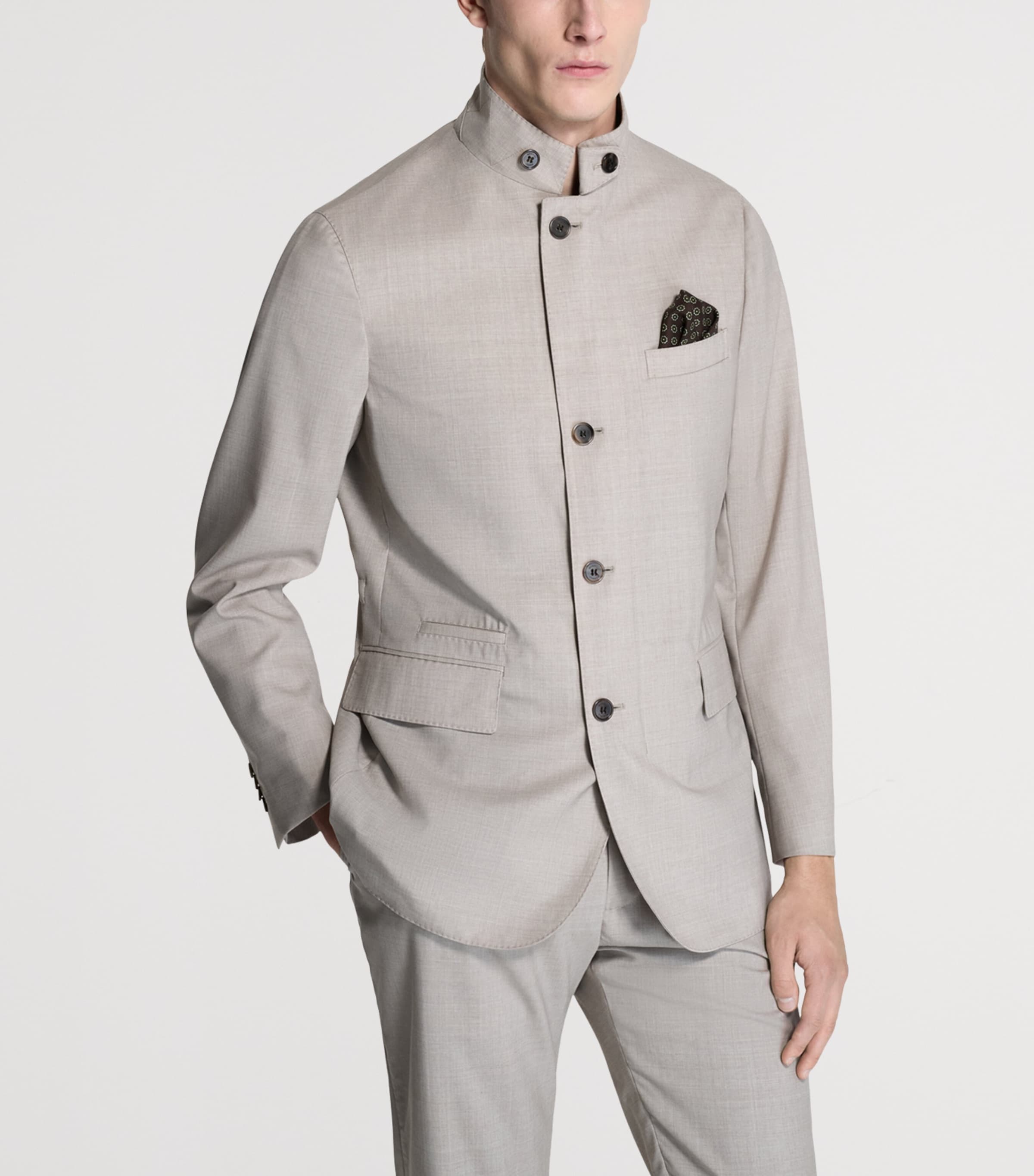 Dunhill Mens Wool Single-Breasted Jacket Image 4