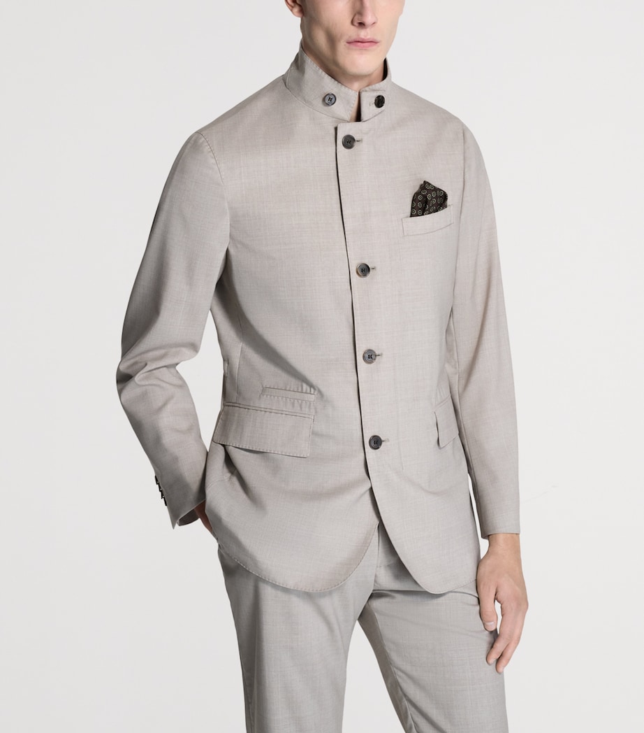 Dunhill Mens Wool Single-Breasted Jacket Image 4