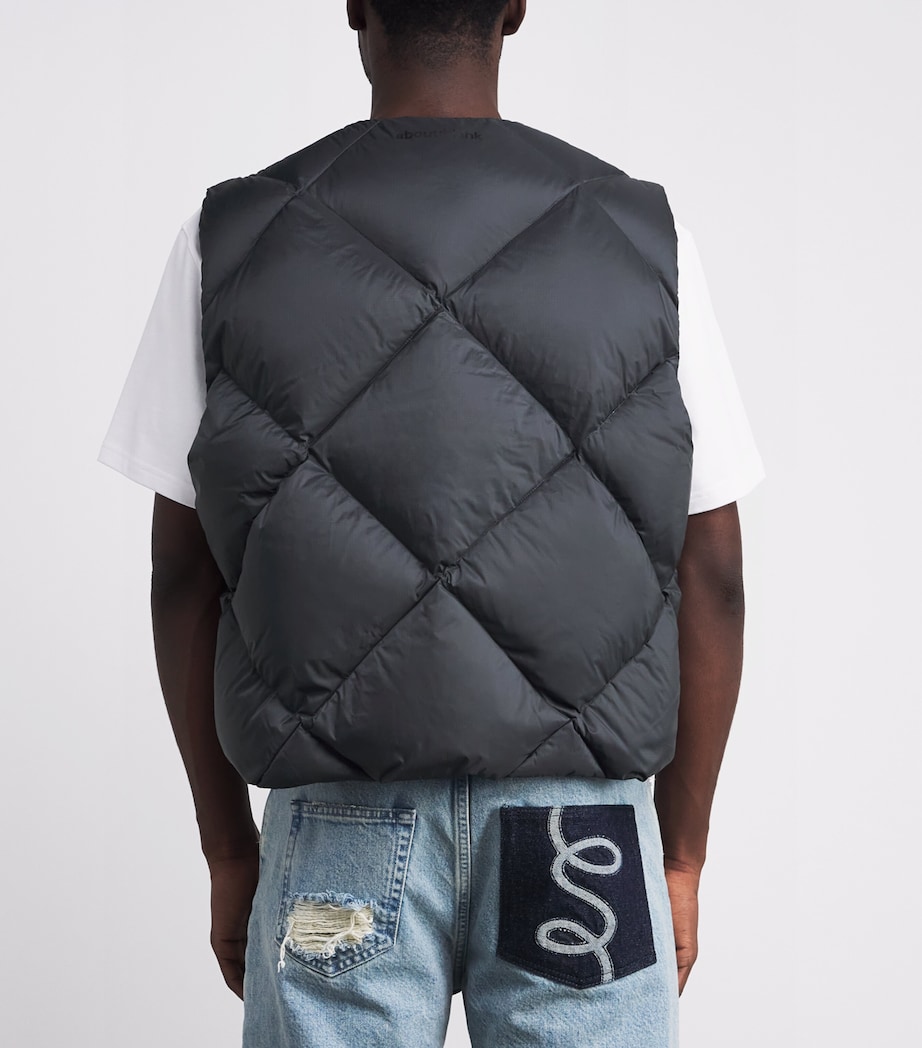 Diamond-Quilted Down Gilet BLACK Image 4