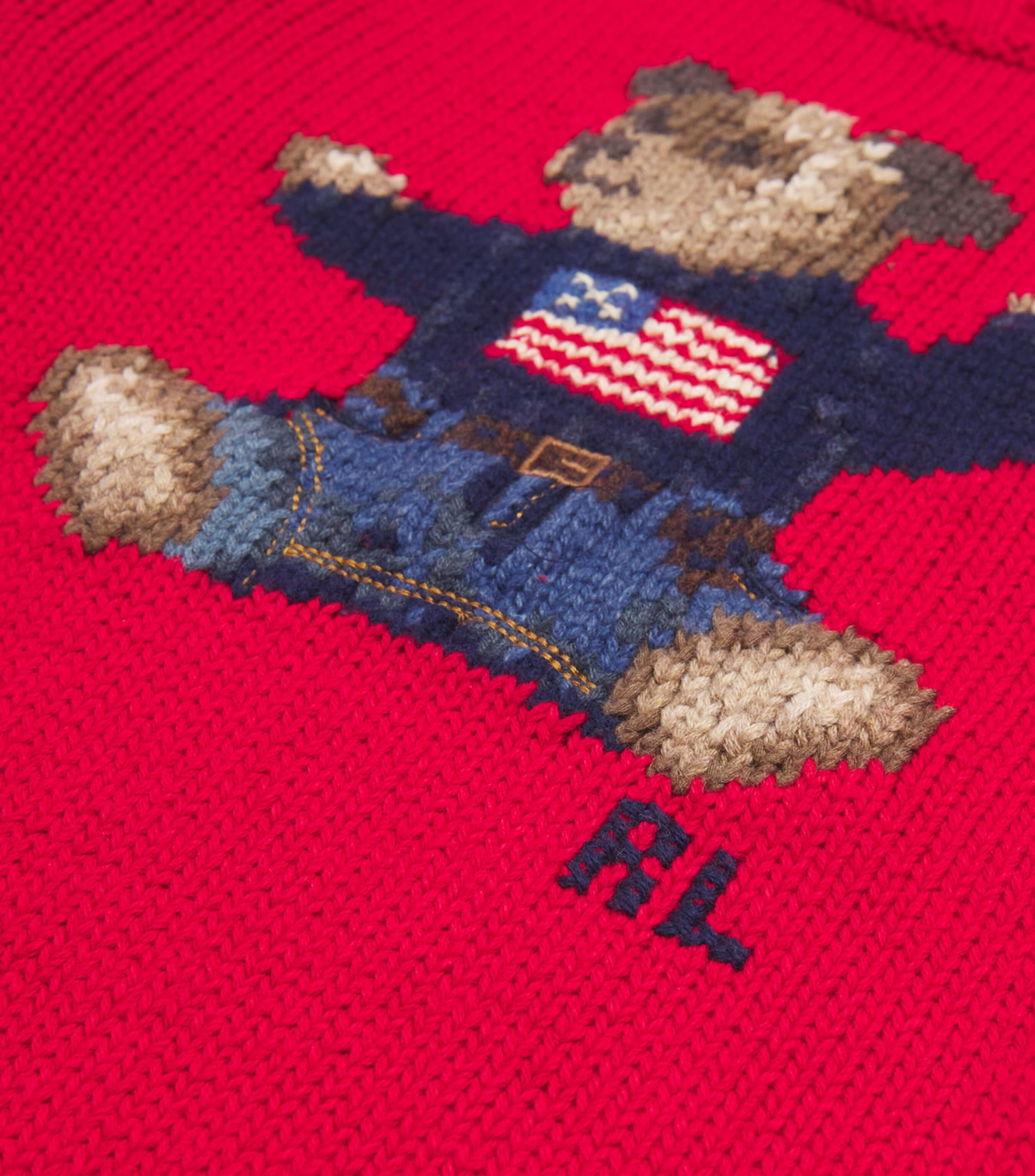 Ralph Lauren Kids Polo Bear Sweater Dress (2-6 Years) Ralph Red Image 3