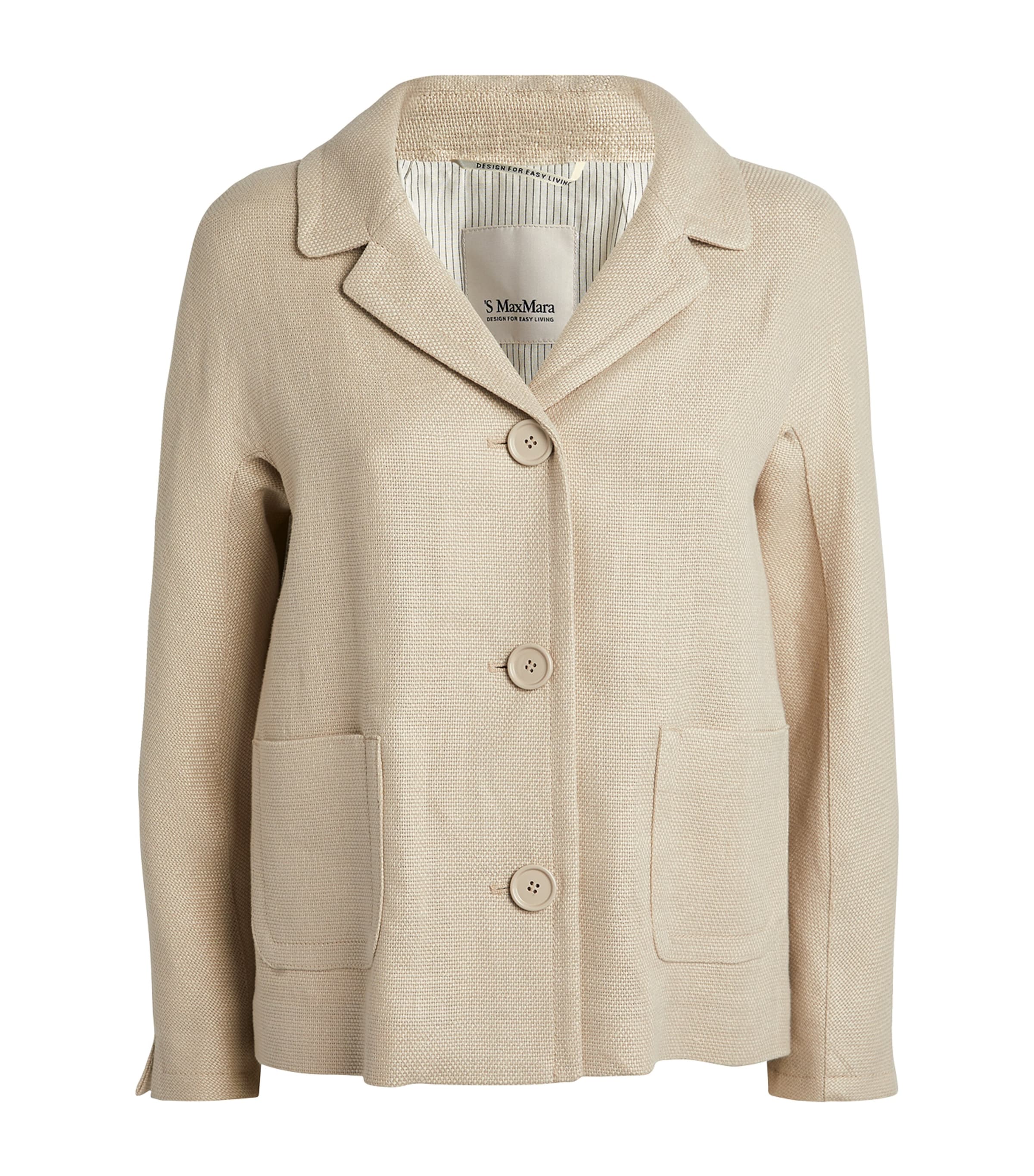 Max Mara Linen-cotton Blazer In White