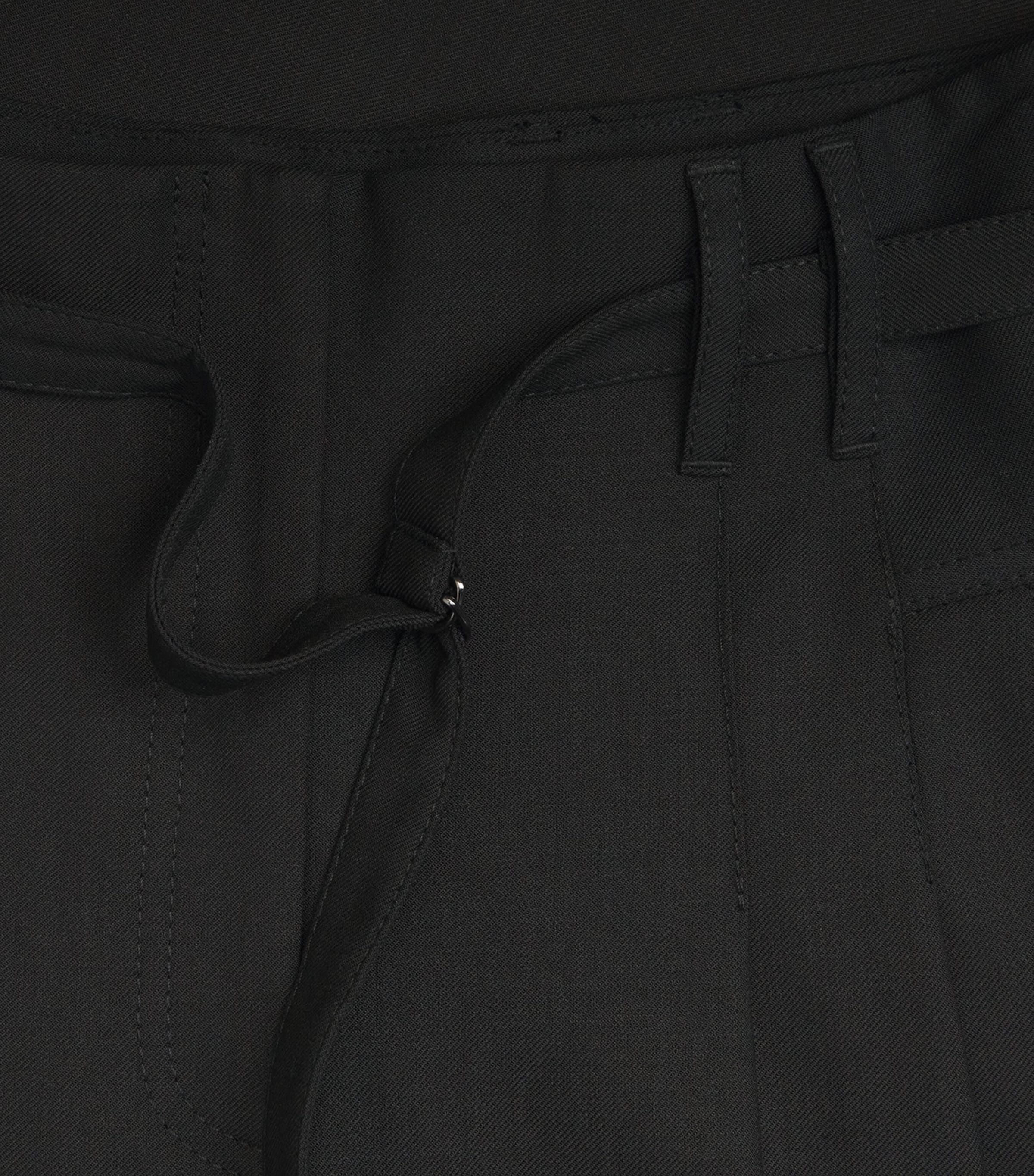 Pleated Wide-Leg Trousers BLACK Image 5