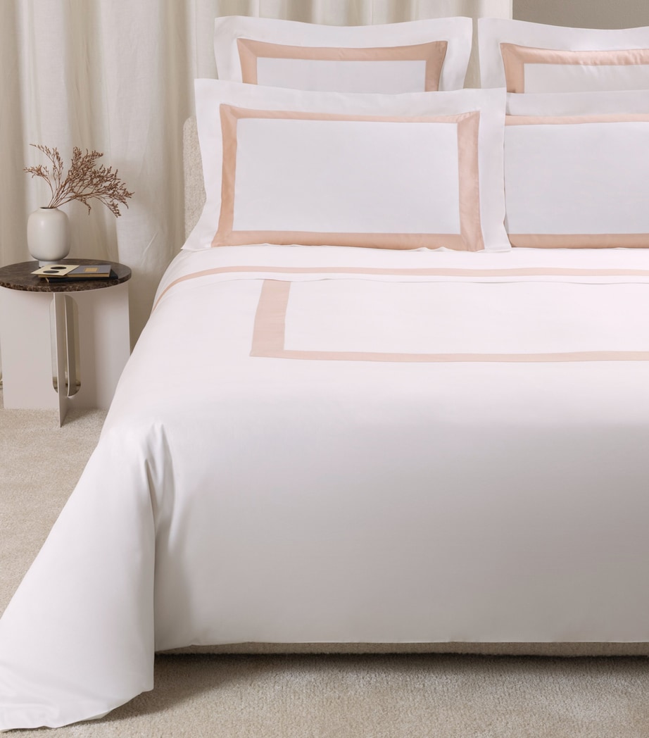 Frette Cotton Breeze Border King Duvet Cover (260cm x 240cm) Milk/misty Bl Image 3
