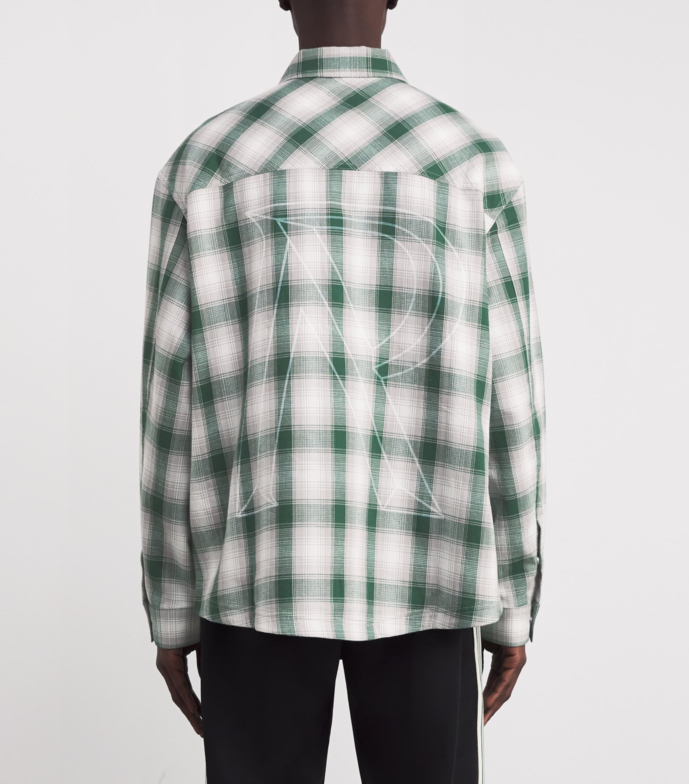 Cotton Check Flannel Shirt DARK GREEN Image 4