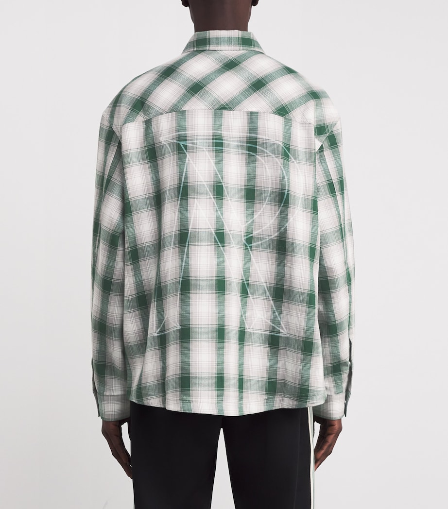 Cotton Check Flannel Shirt DARK GREEN Image 4