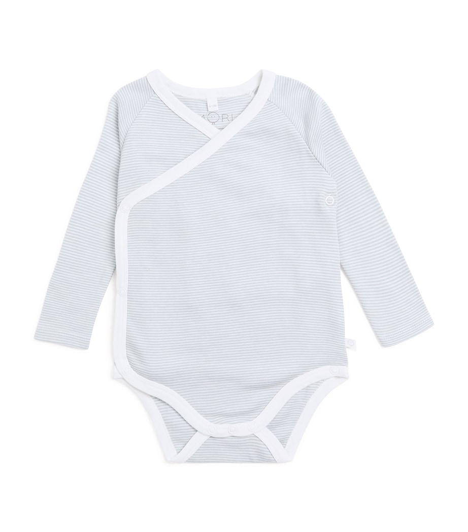 Bamboo-Blend Kimono Bodysuit (9-12 Months) BLUE STRIPE Image 4