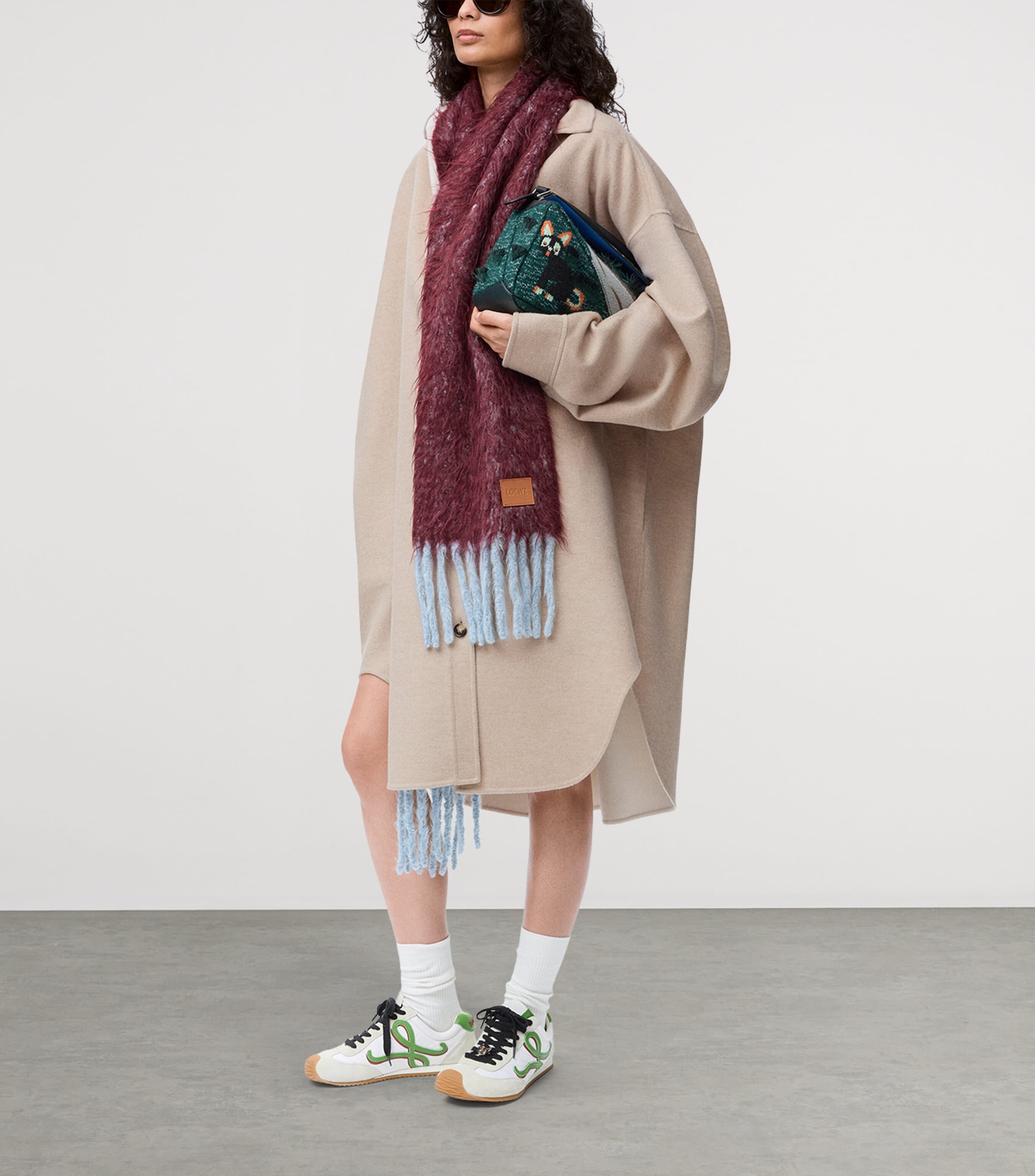 Wool-Cashmere Collared Coat SANDSTONE/WHITE Image 2