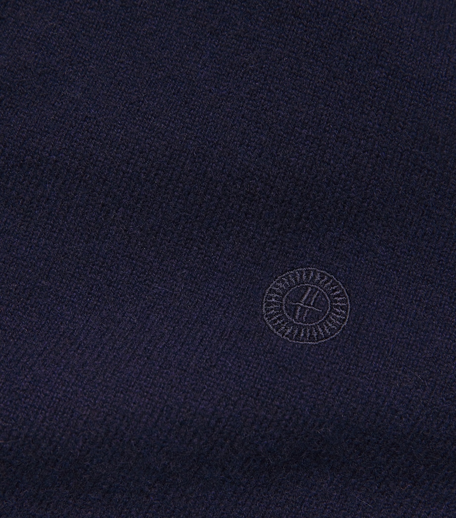 Cashmere Zip-Up Sweater T&D NAVY Image 5