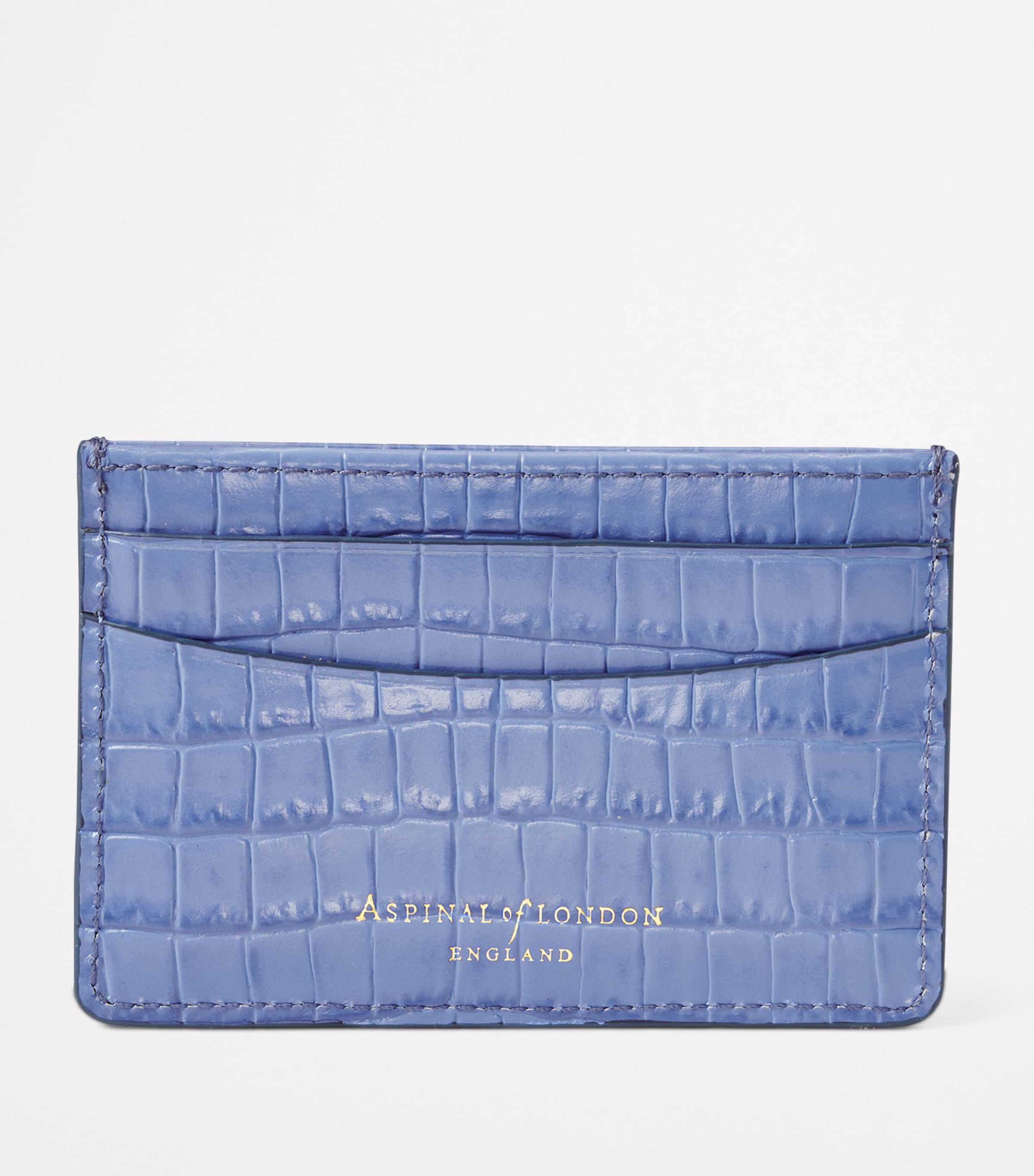 Aspinal Of London Blue Croc-Embossed Slim Card Holder | Harrods US