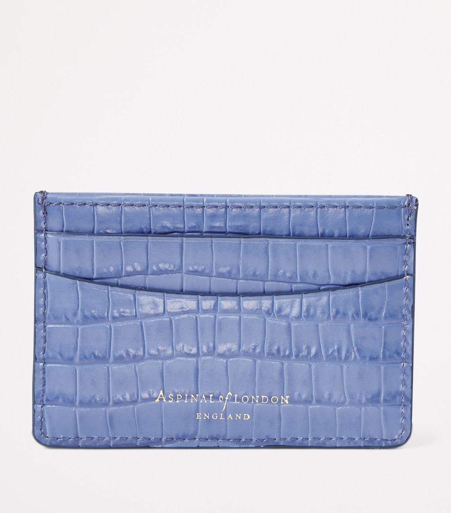 Croc-Embossed Slim Card Holder CAPRI BLUE Image 2