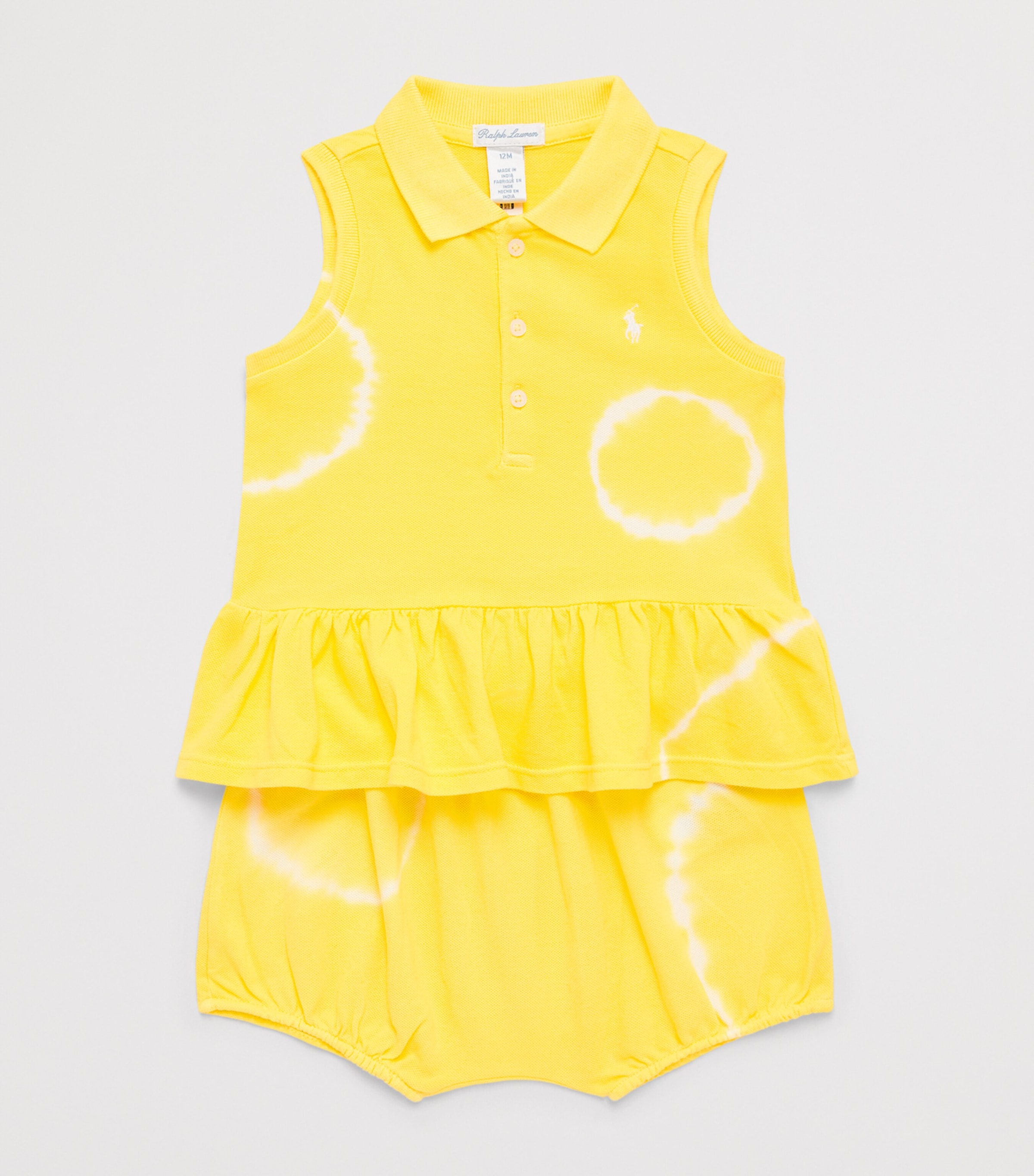 Ralph Lauren Kids Tie-Dye Dress and Bloomers Set (3-24 Months) Yellow Mu Image 3