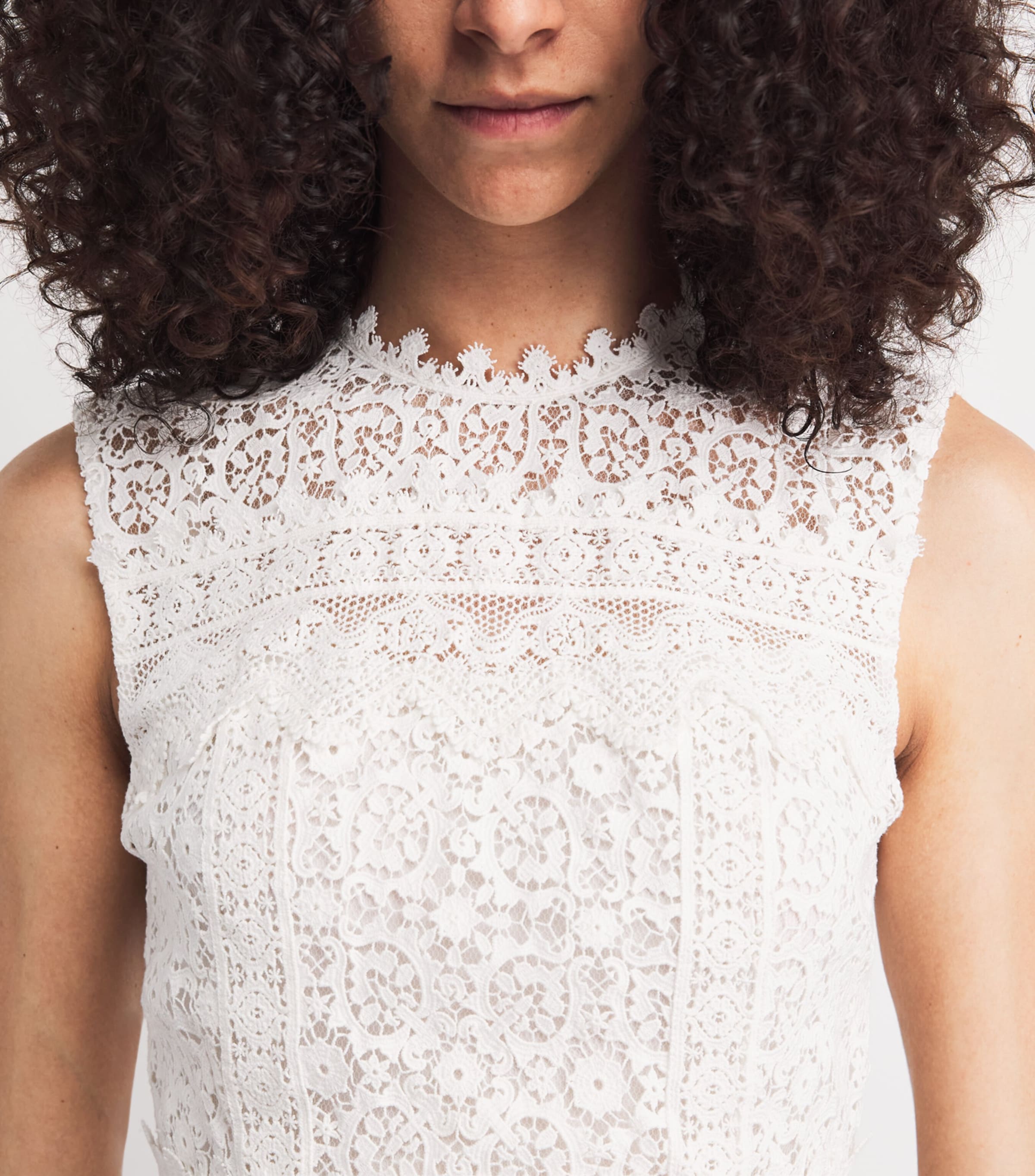 Erdem Ivory Guipure Lace Embellished Midi Dress | Harrods US