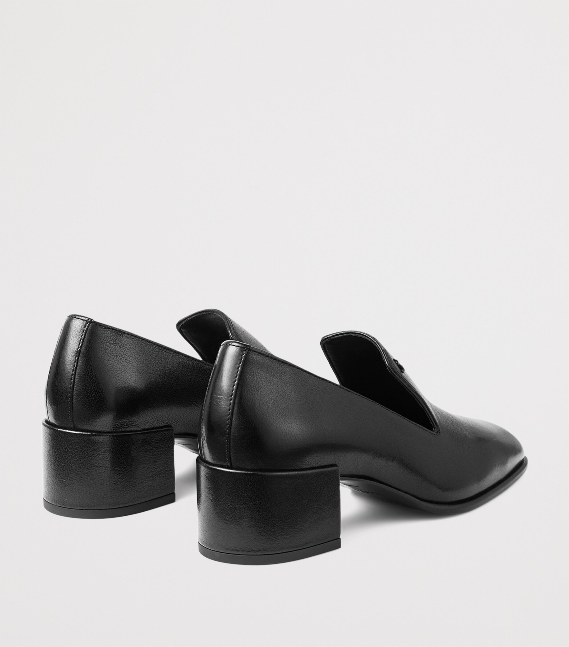 Eliot 45 Buffalo Leather Heeled Loafers BLACK Image 4