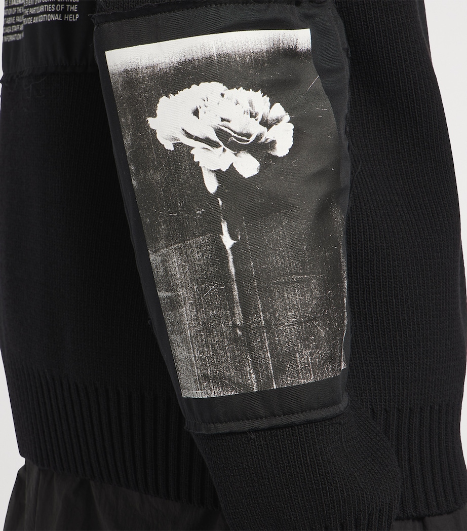 Balenciaga Mens Wool Artwork Patch Zip-Up Jacket Image 6