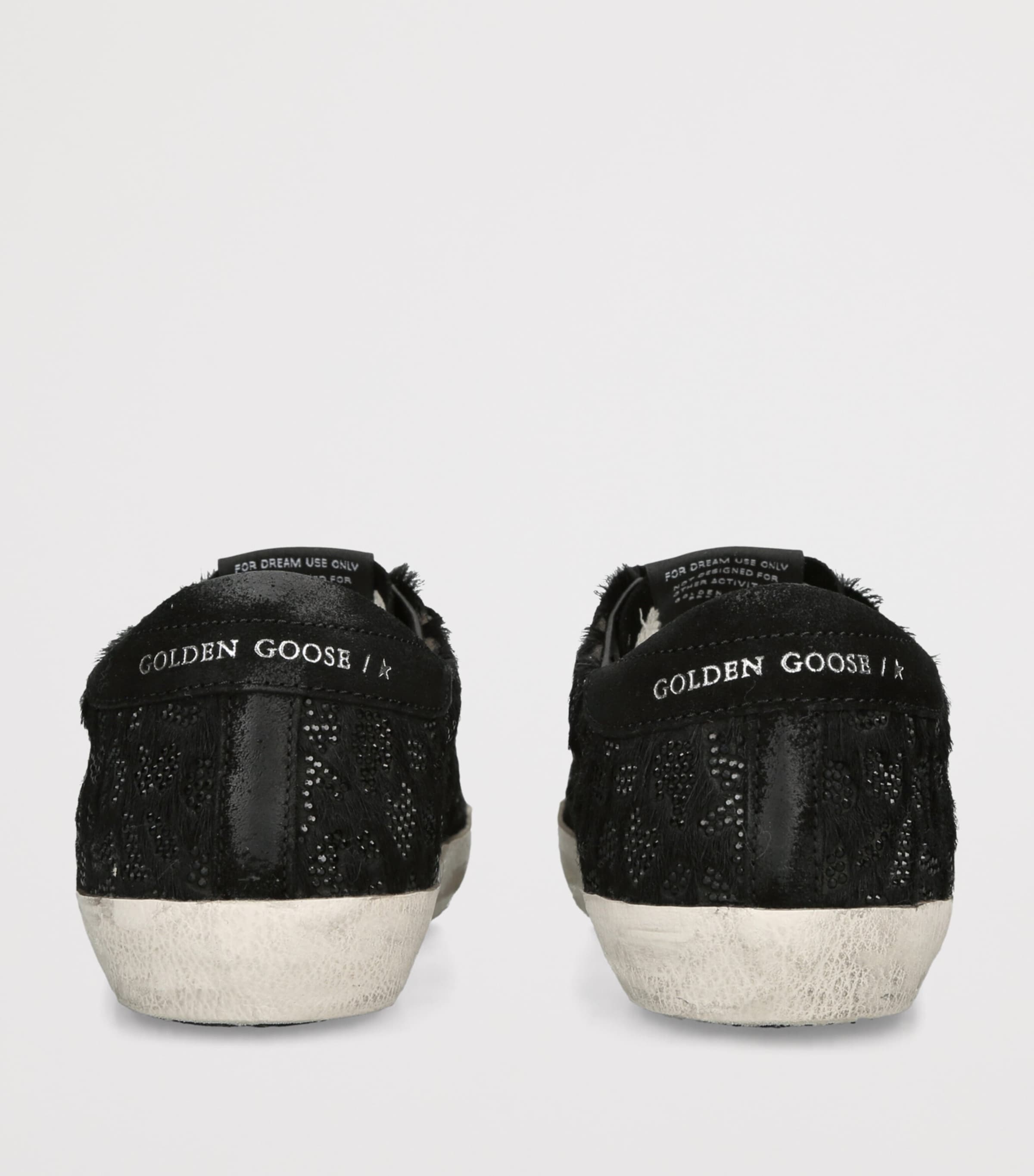 Golden Goose Embellished-Leather Super-Star Sneakers Black Image 2