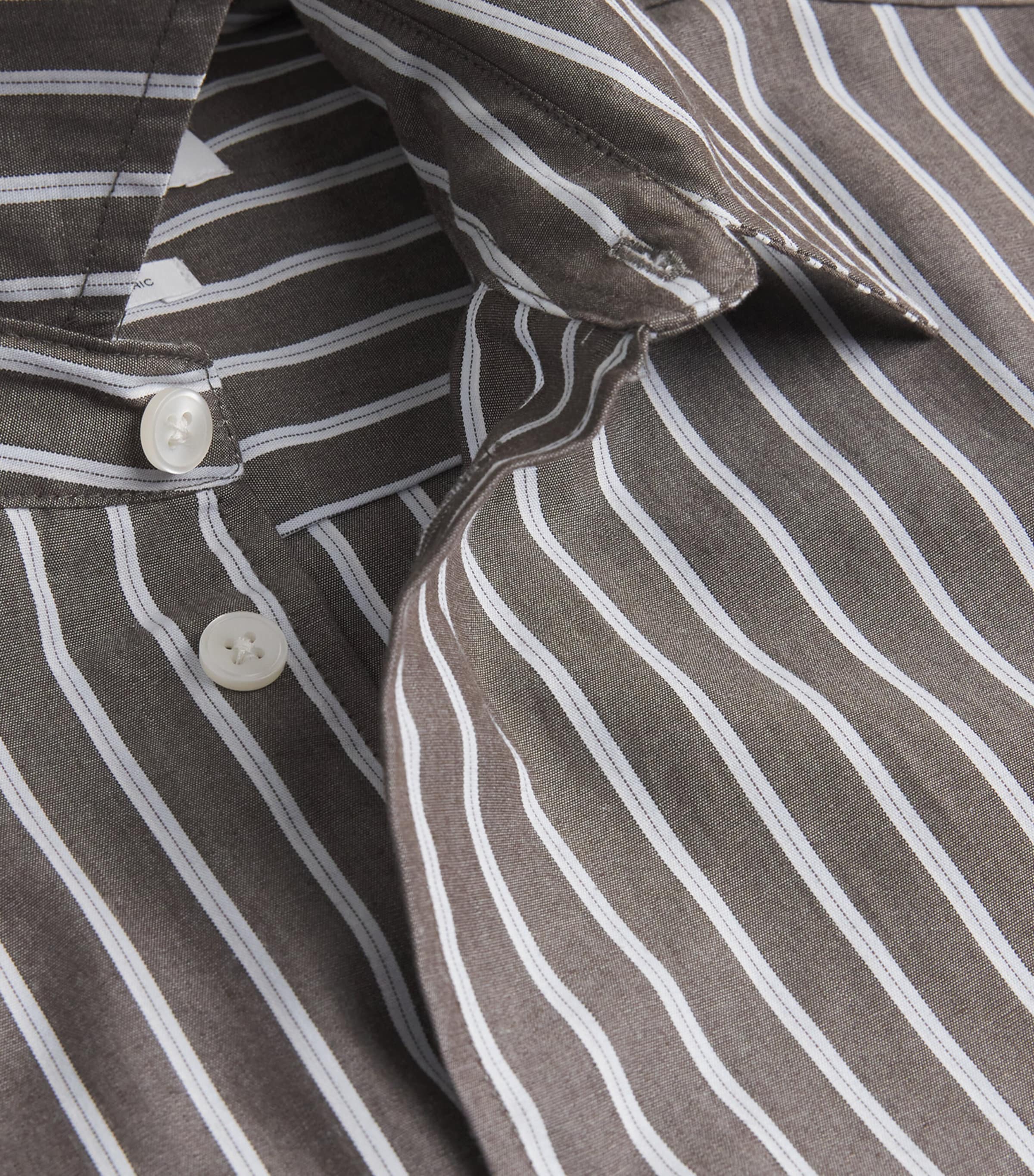 Cotton Stripe Shirt BROWN ST Image 5