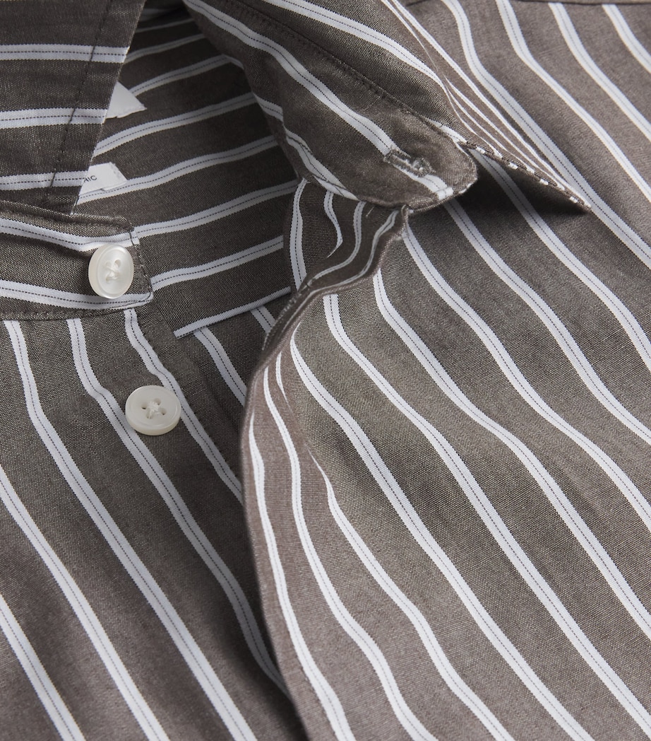Cotton Stripe Shirt BROWN ST Image 5