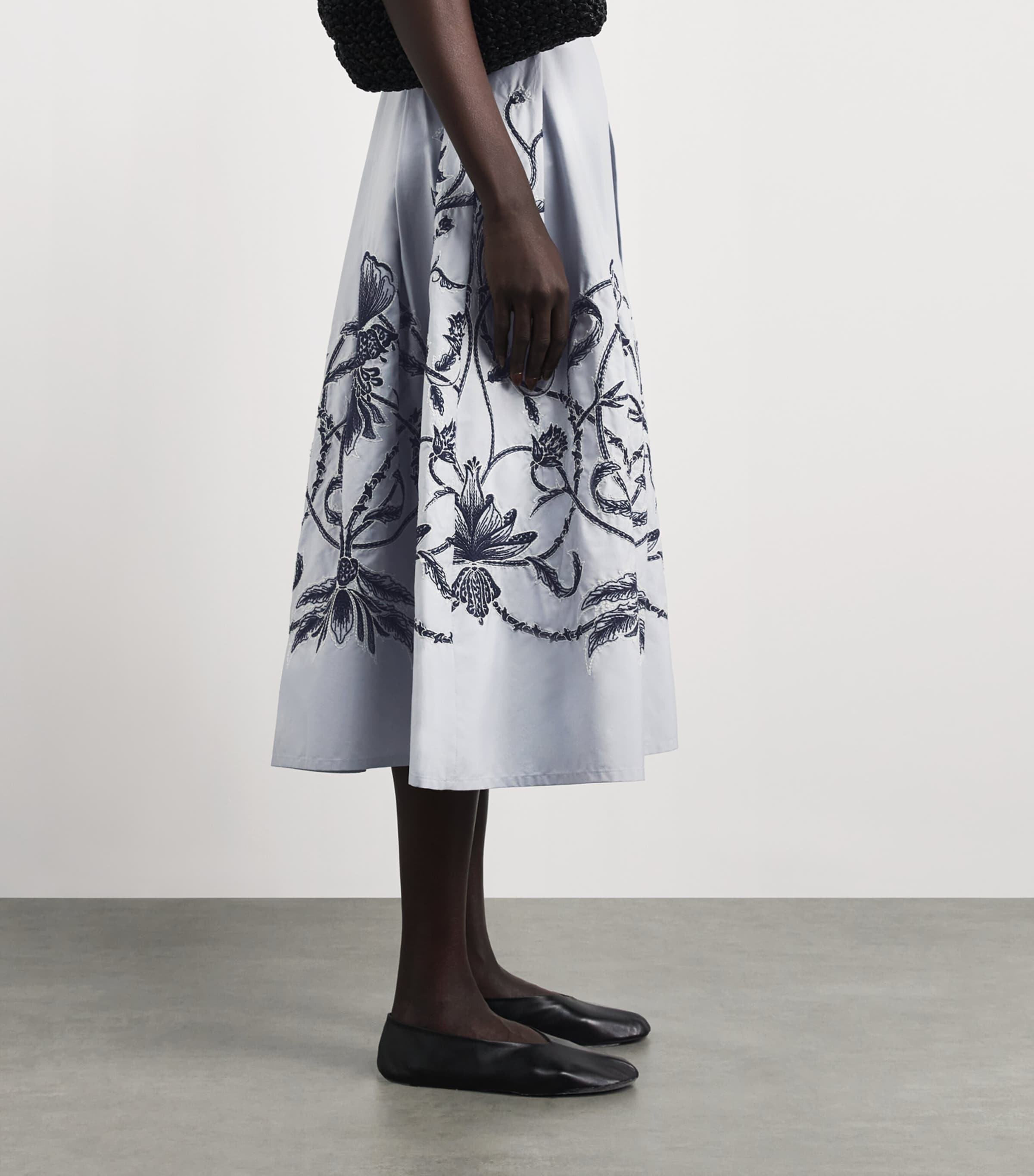 Eleventy Womens Cotton Embroidered Midi Shirt Dress Nuvola Image 3