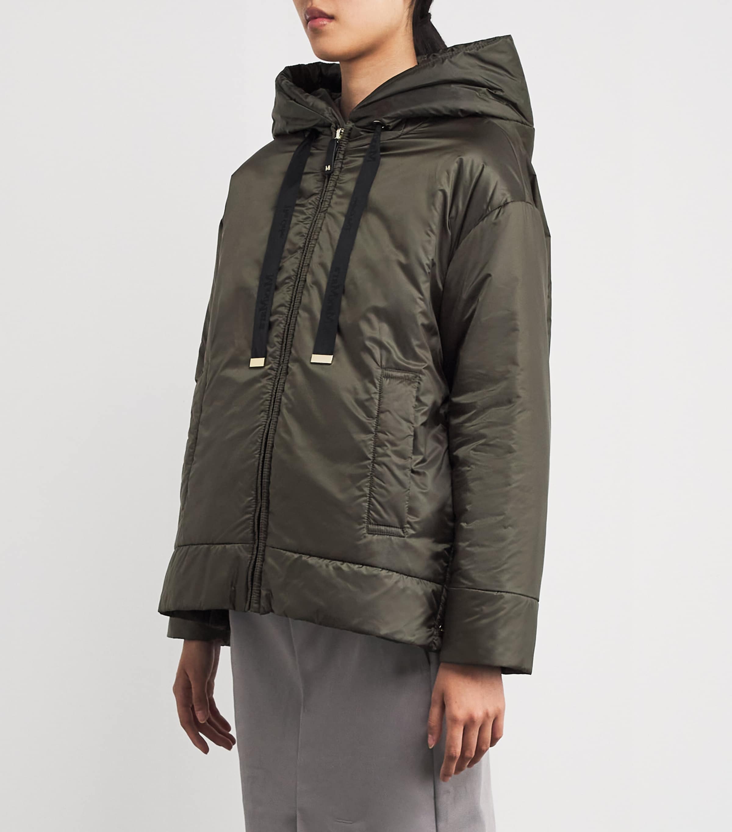 The Cube Hooded Puffer Jacket KAKI Image 3