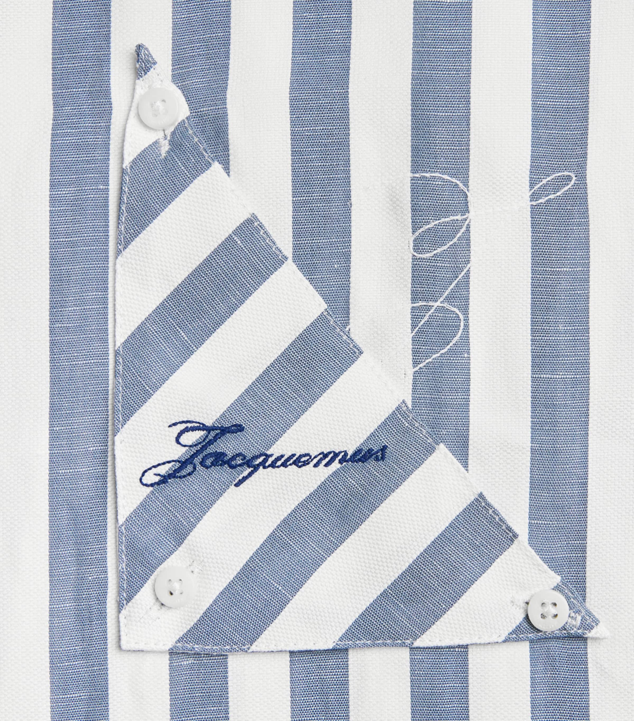 Jacquemus Mens Cotton-Linen Voilier Shirt Jcqrd Strp Blu O Image 6