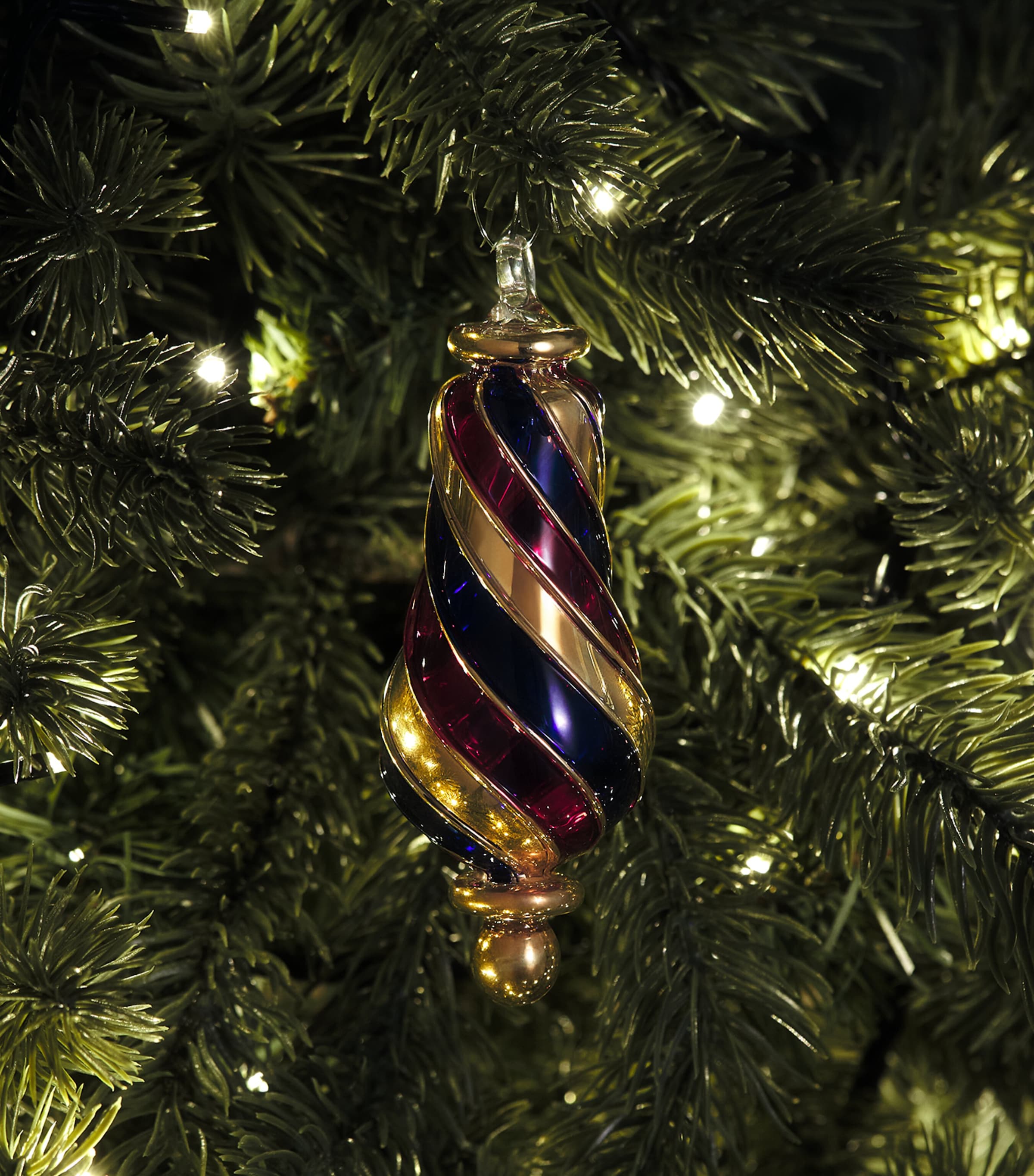 Artifactually Glass Oxford Drop Bauble Red/blue/gold Image 3