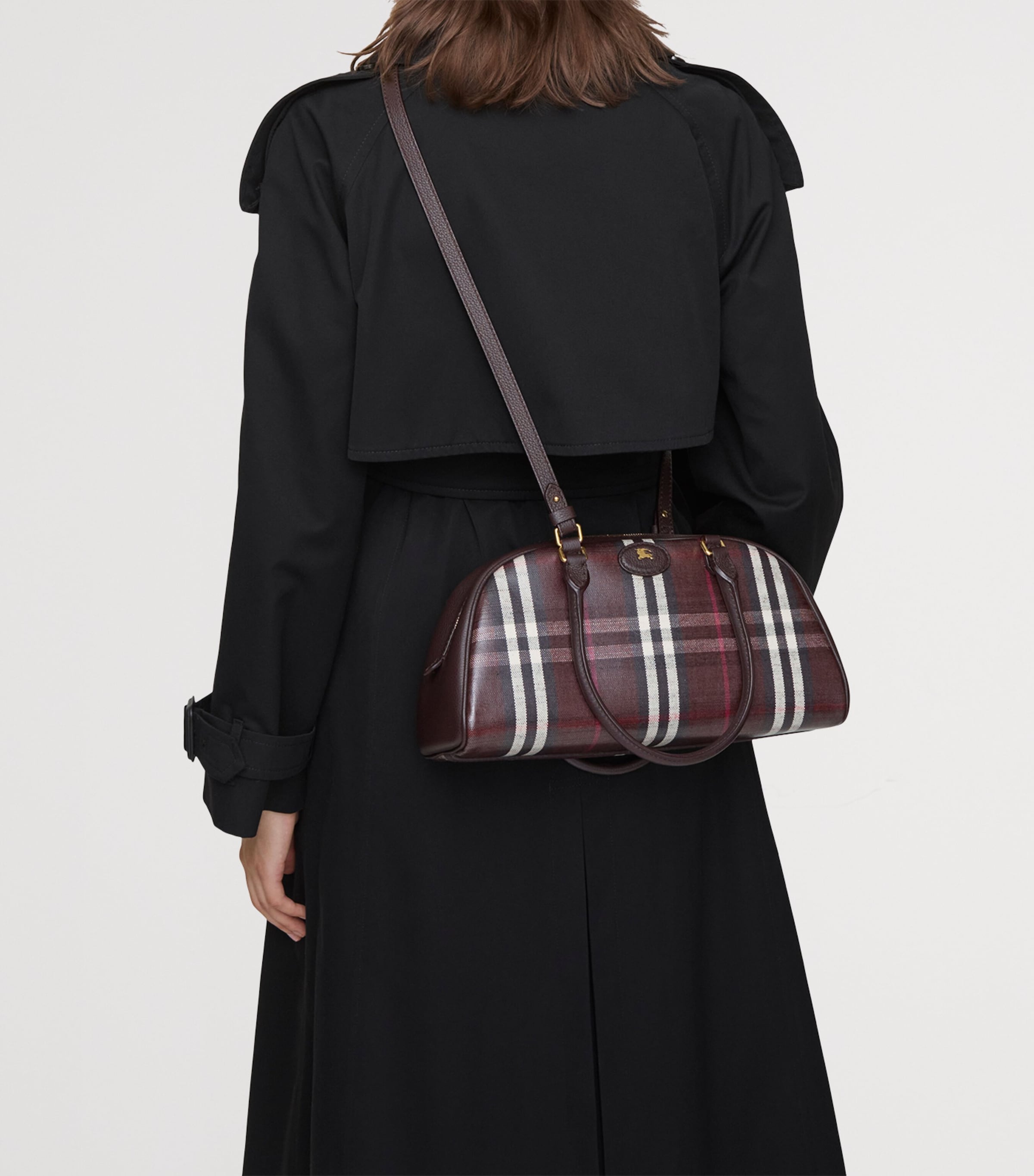 Medium Check Highlands Top-Handle Bag MAHOGANY Image 4