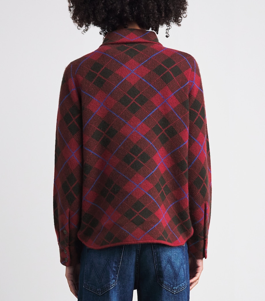 Guest In Residence Womens Cashmere Plaid Dylan Shirt Carmine Combo Image 5